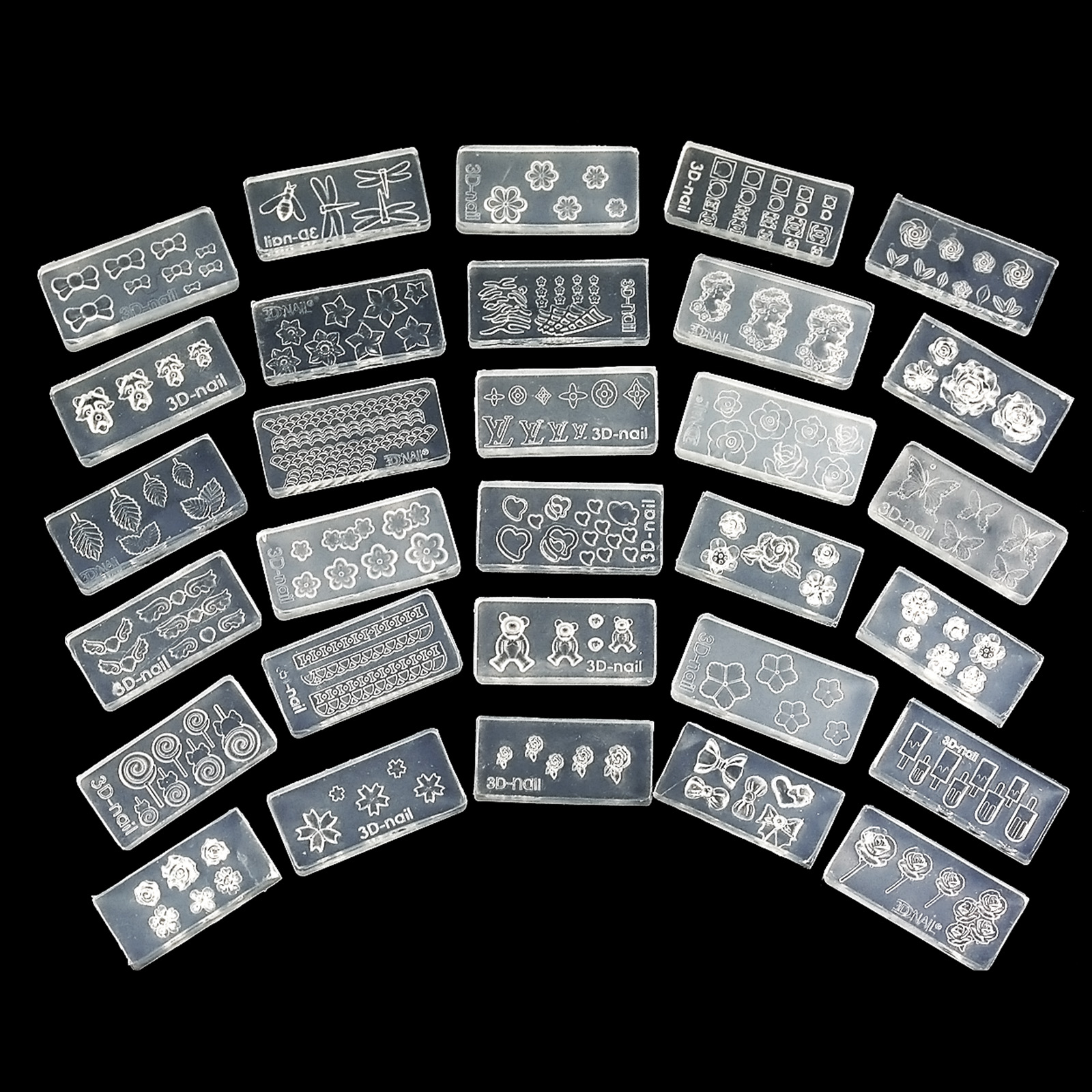 30 Different Design 3D Acrylic Nail Art Mold Nail Powder DIY Decoration
