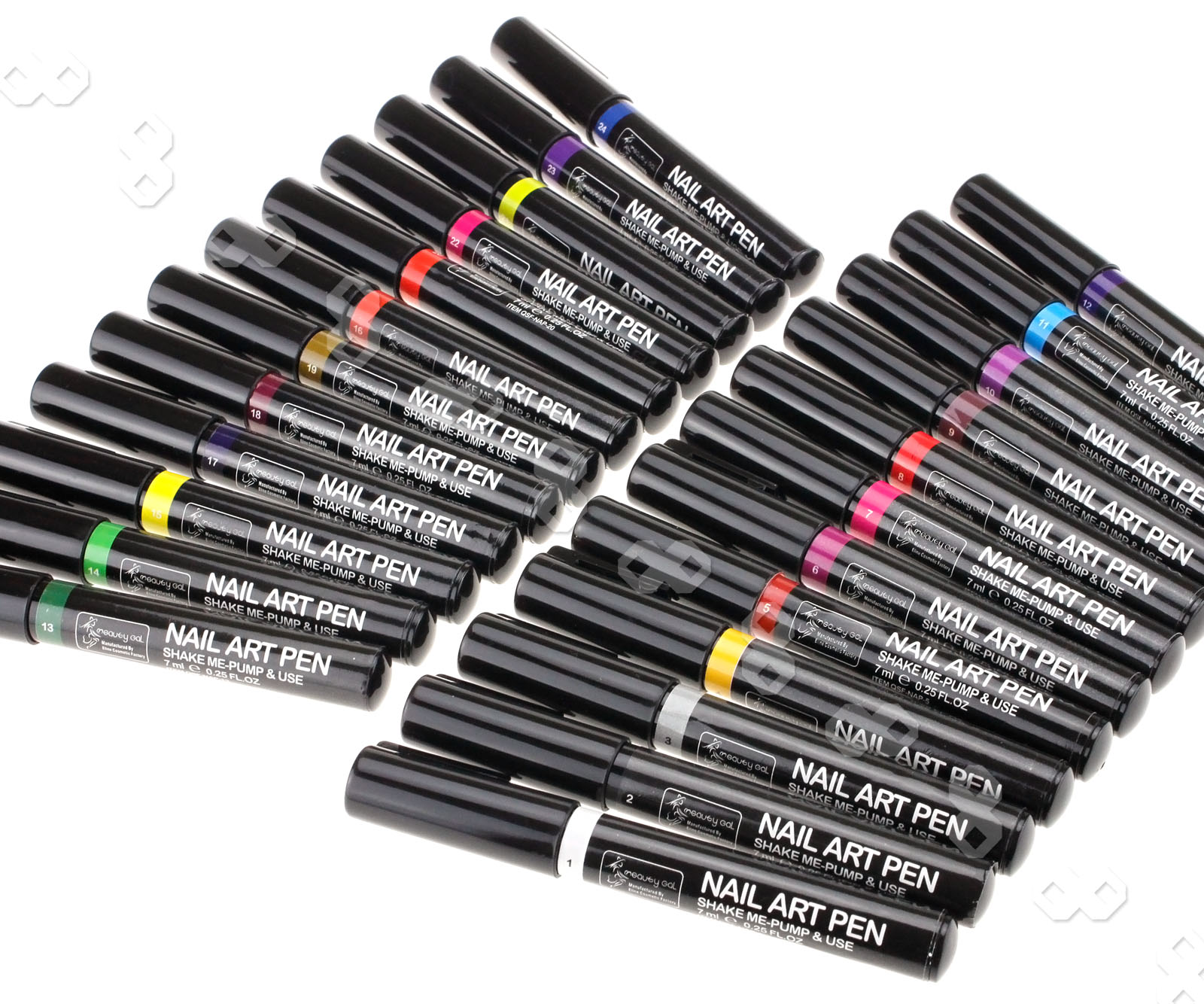 24pcs Nail Art Pen(1 to 24) Painting Design Tool Drawing for UV Gel