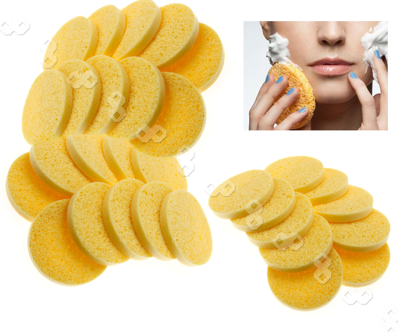 10/20Pcs Cellulose Facial Sponges Natural Facial Cleansing Exfoliator