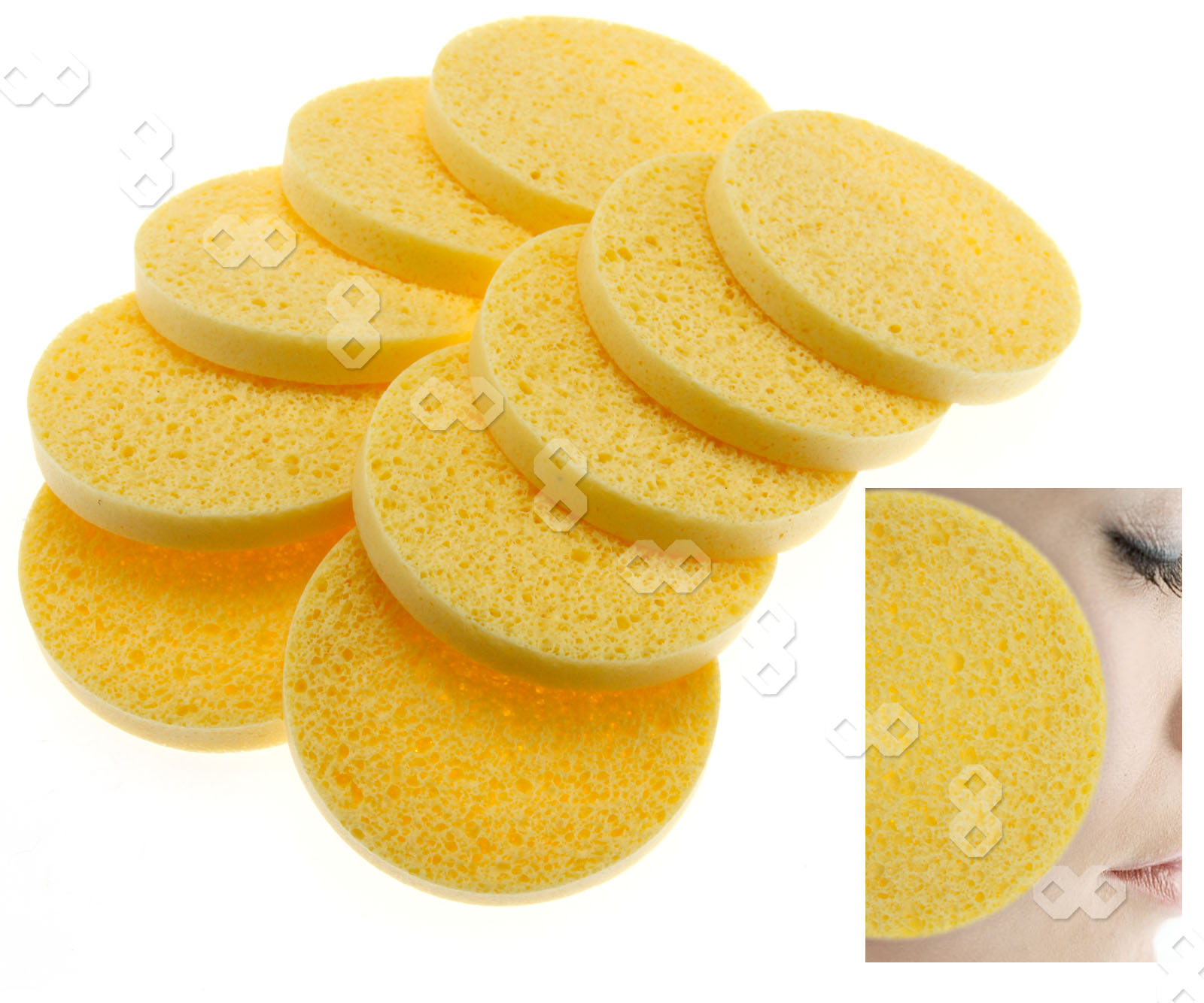 10/20Pcs Cellulose Facial Sponges Natural Facial Cleansing Exfoliator Sponge eBay
