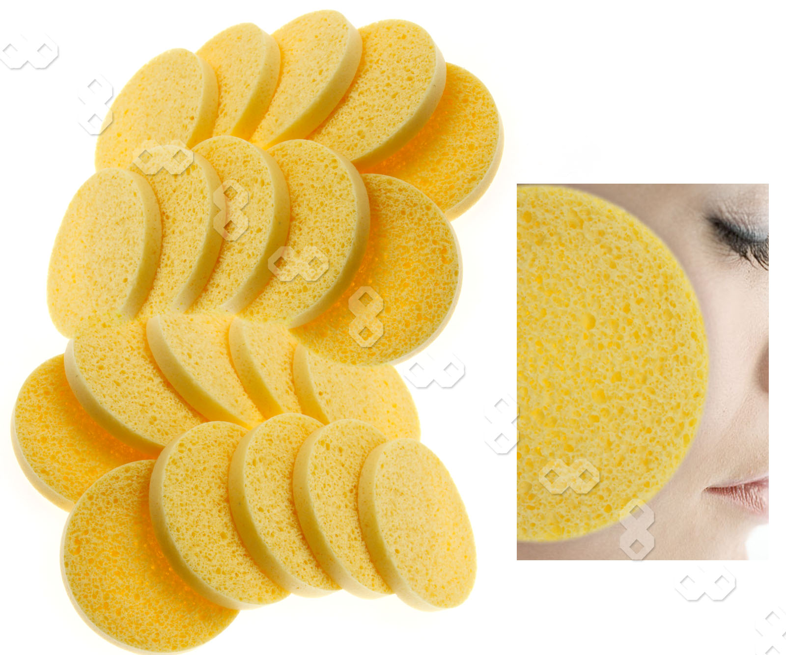 20 x Cellulose Facial Sponges Natural Facial Cleansing Sponge eBay