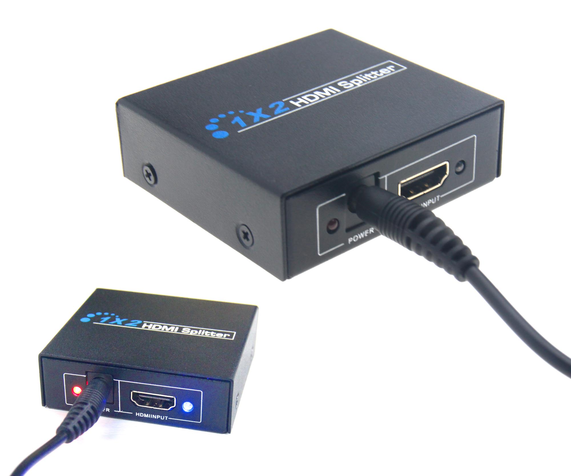 1 Input 2 Output HDMI Splitter Two Port 1080P Switch Hub Box w/Cable eBay