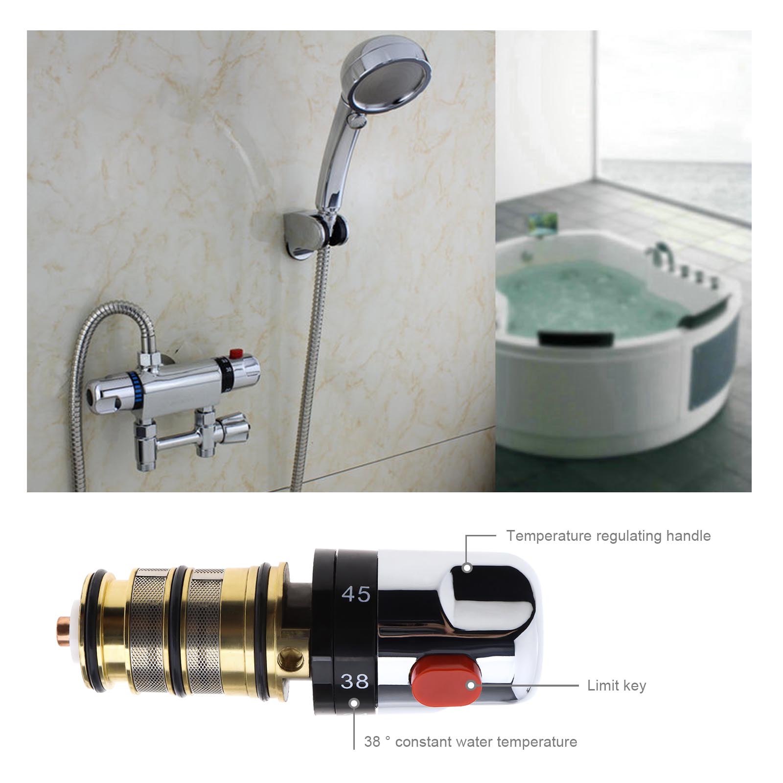 Thermostatic Bath Mixer Tap Taps Shower Valve Repair Cartridge Kit