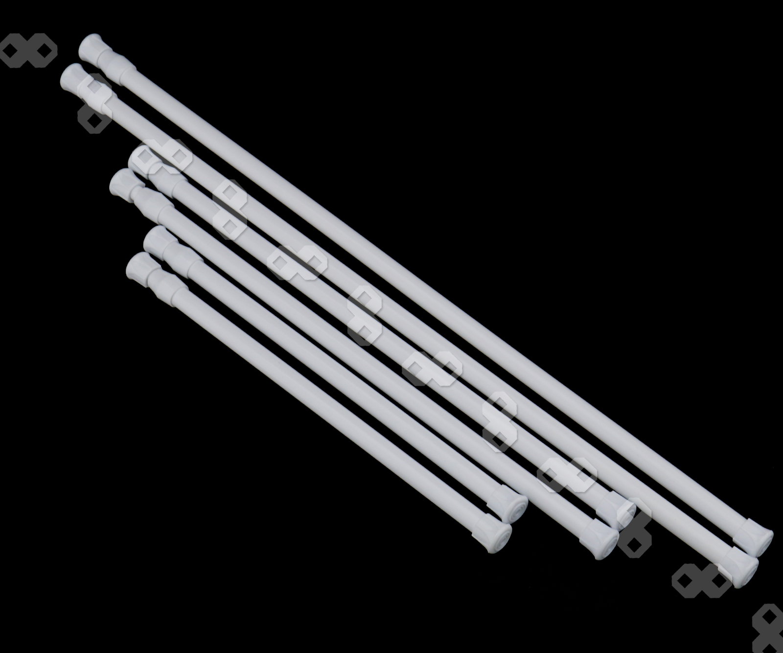 2 Pcs Telescopic Shower Curtain Rail Extendable Pole Rod Bath No Tool Requir eBay