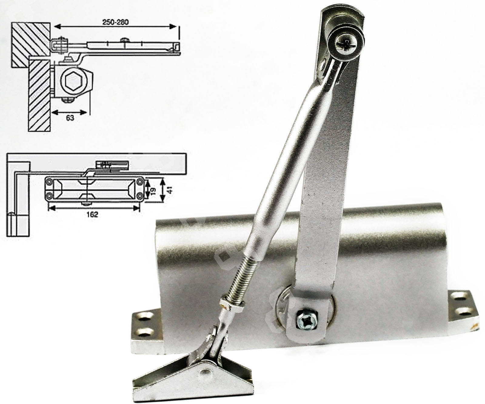 Adjustable 4060KG Overhead Left or Right Hand Door Closer For Home/Office eBay