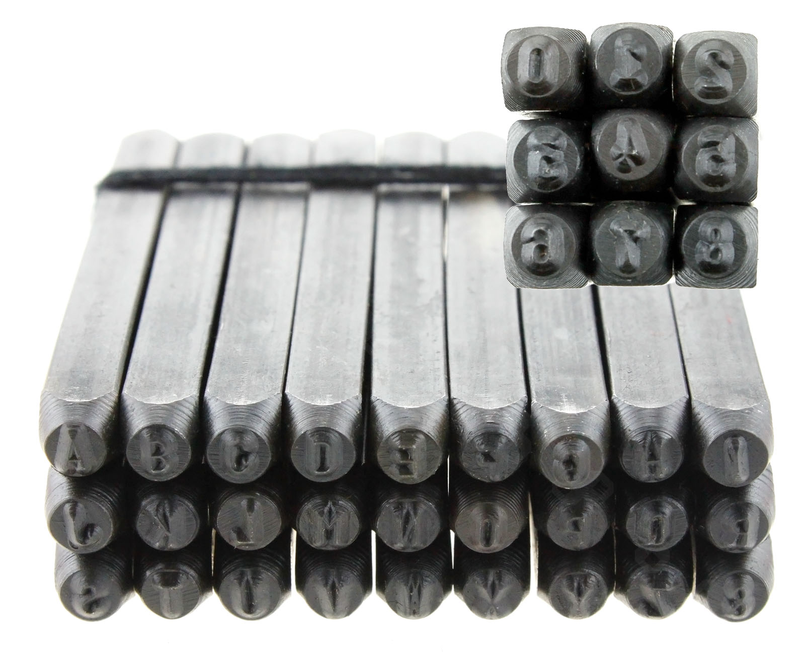 2.5mm ALPHABET PUNCHES AZ + NUMBERS Metal Letter Steel Punch Stamp Set