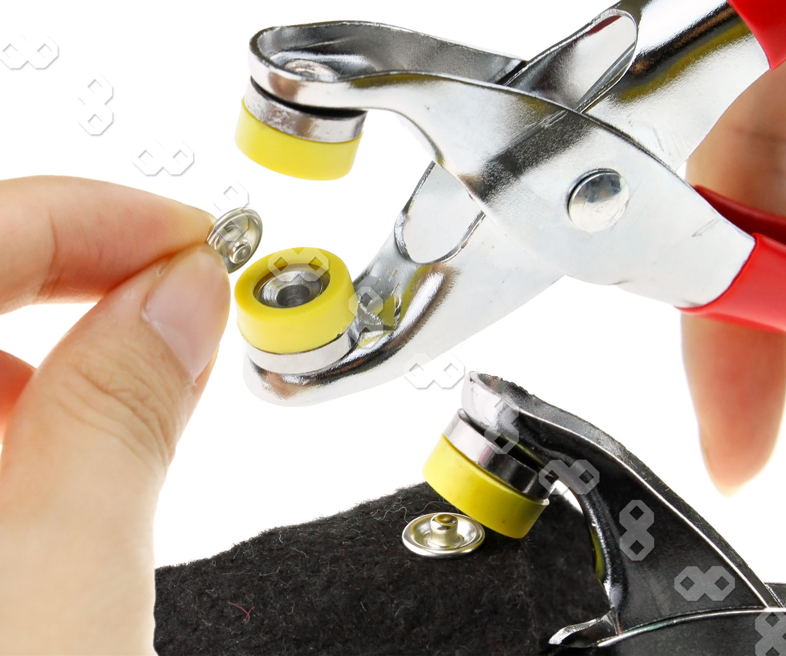 Snap Attaching Pliers Tool Plastic handle For 9.5mm Prong Ring Snaps