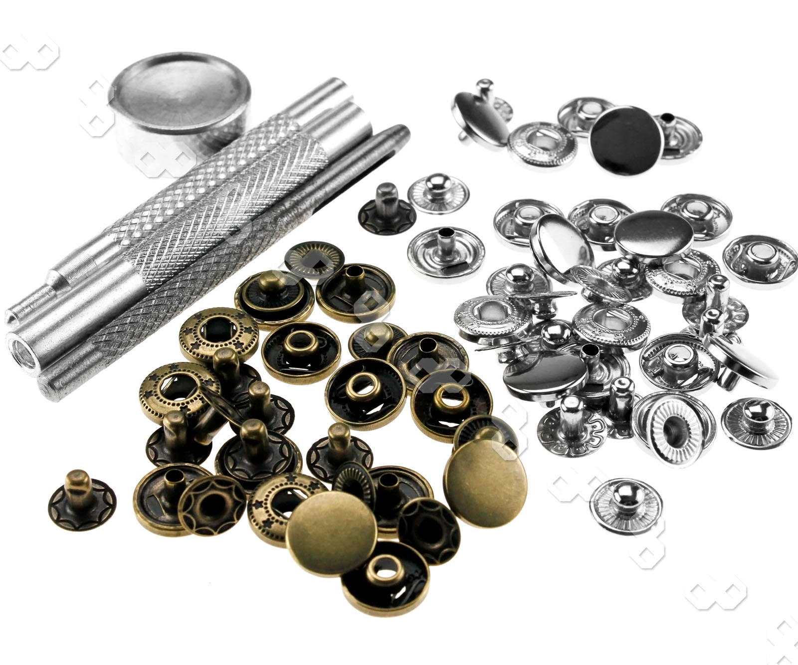 complete Set Snap Fastener Poppers Press Stud Kit w/Fixing eBay