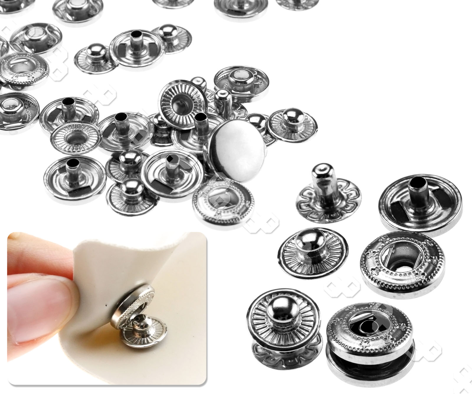 complete Set Snap Fastener Poppers Press Stud Kit w/Fixing eBay