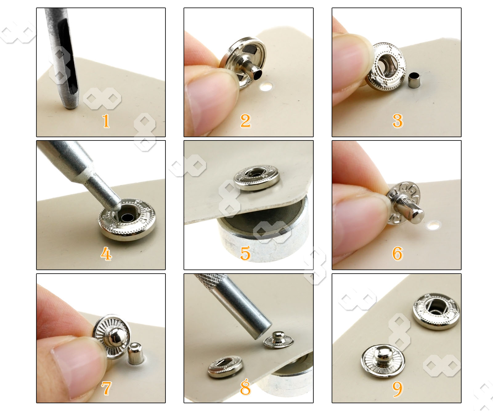 complete Set Snap Fastener Poppers Press Stud Kit w/Fixing eBay