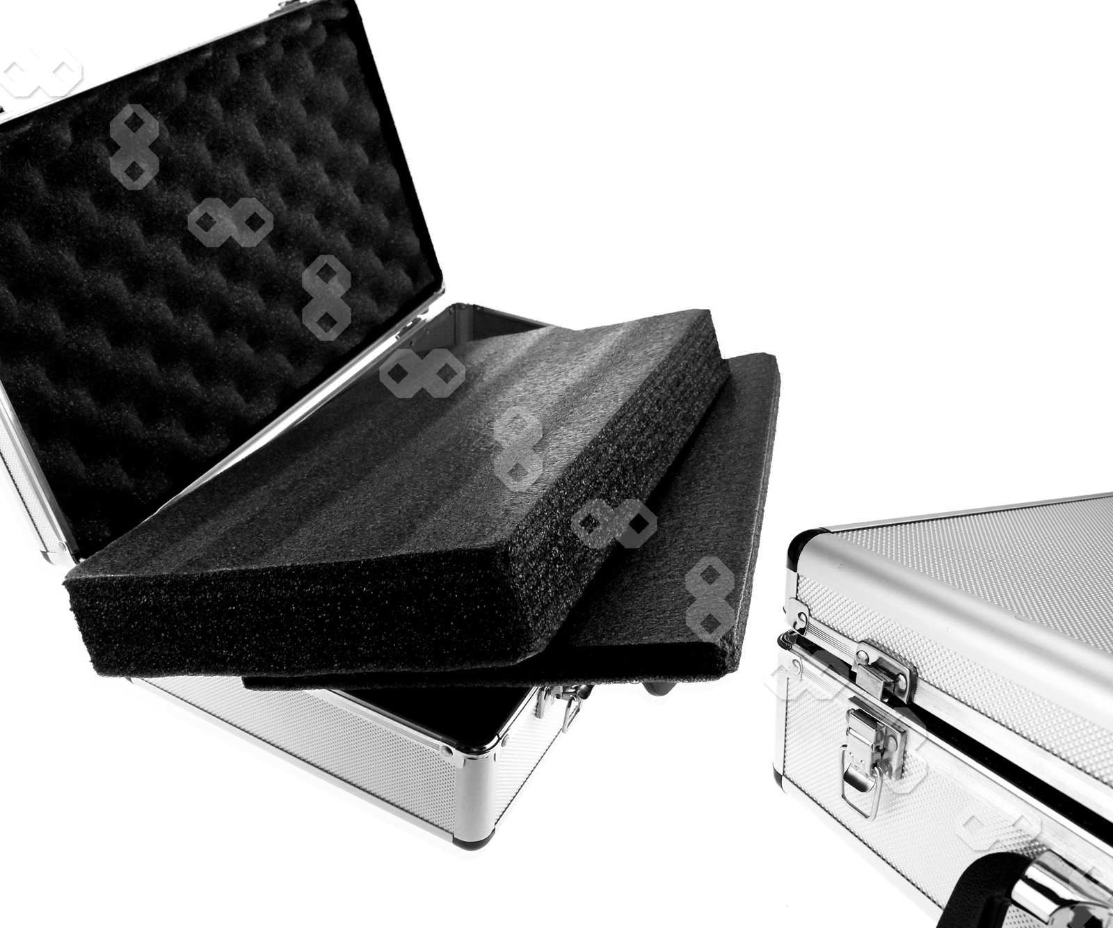 Aluminum FLIGHT CASE For Microphone Camera Silver 400 x 240 x 125mm