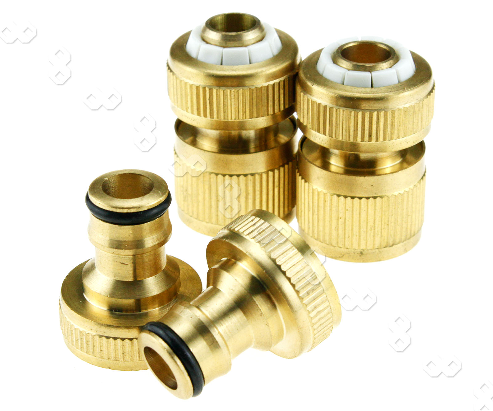 GARDEN TAP KIT BRASS HOSE CONNECTOR ADAPTOR Quick FITTING SPRAY GUN