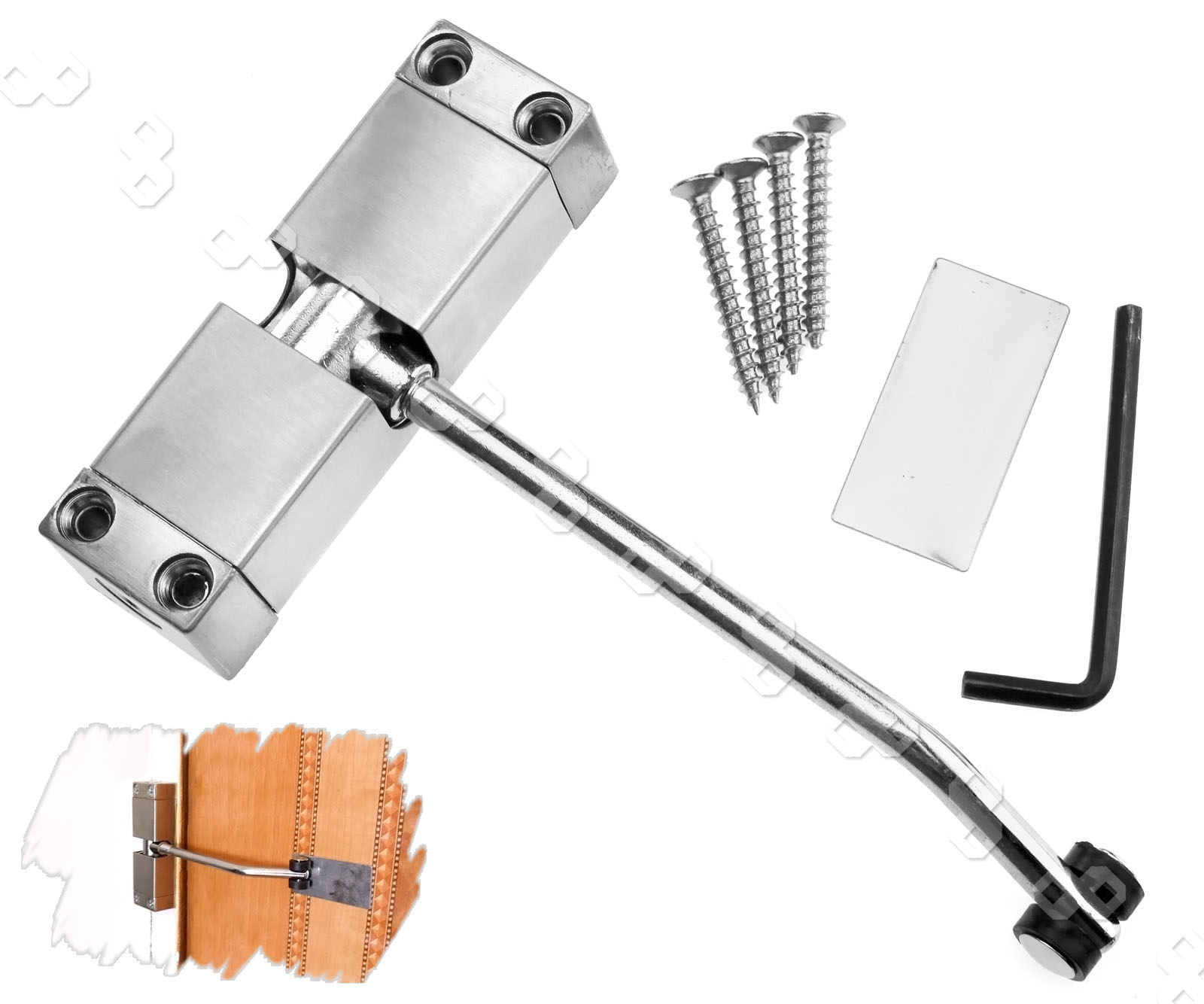 Automatic Adjustable Spring Door Closer Steel 97 x 30 x 20mm for 20