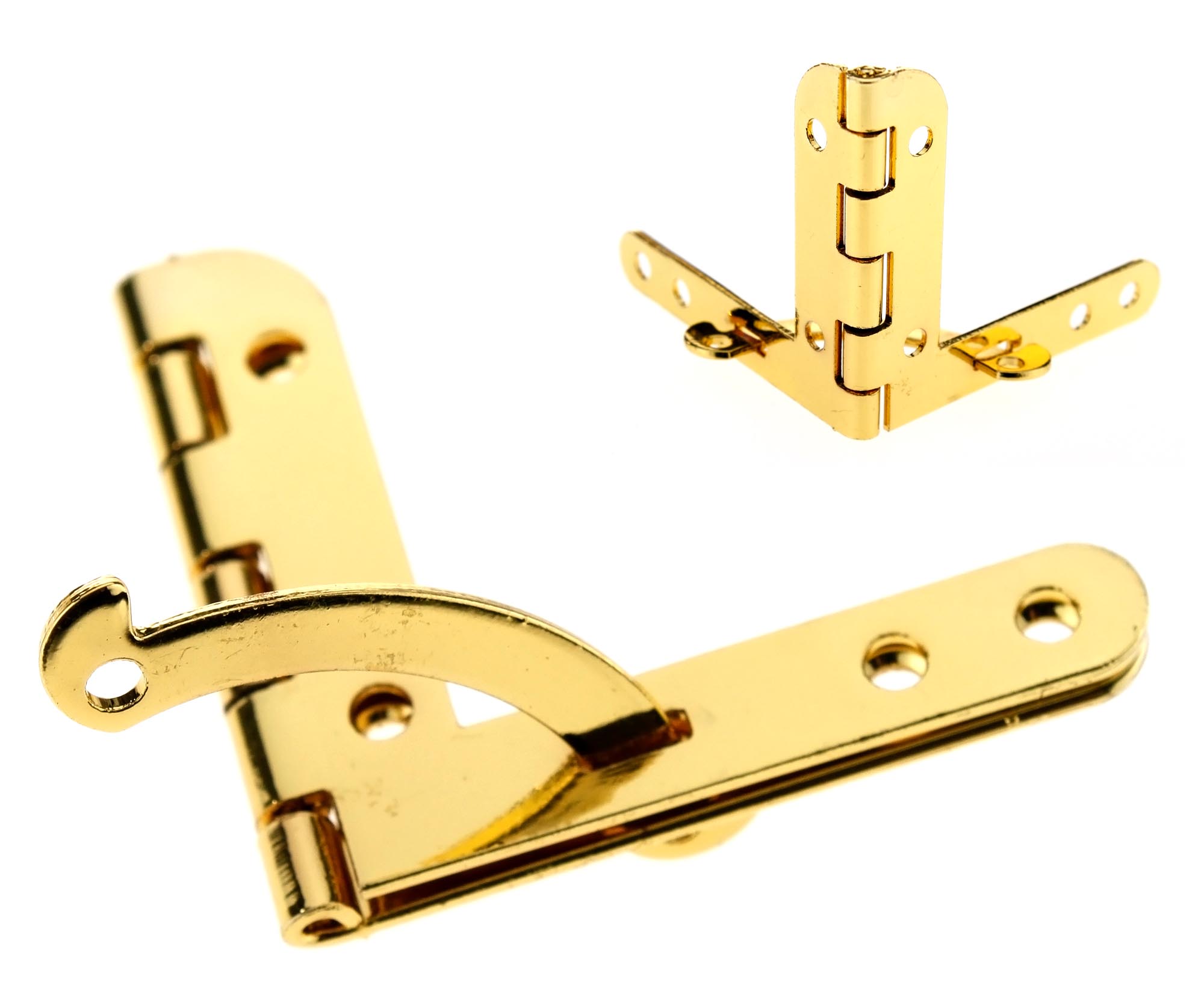 4X Gold Color 90°Bright Brass Plated Quadrant Hinges Small Boxes And Cases