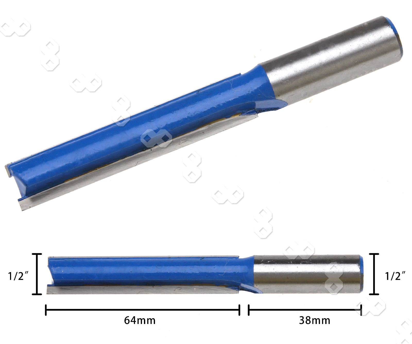 2X 1/2" Worktop Router Cutter TCT Straight Bit 1/2" x 2 1/2" Twin Flute