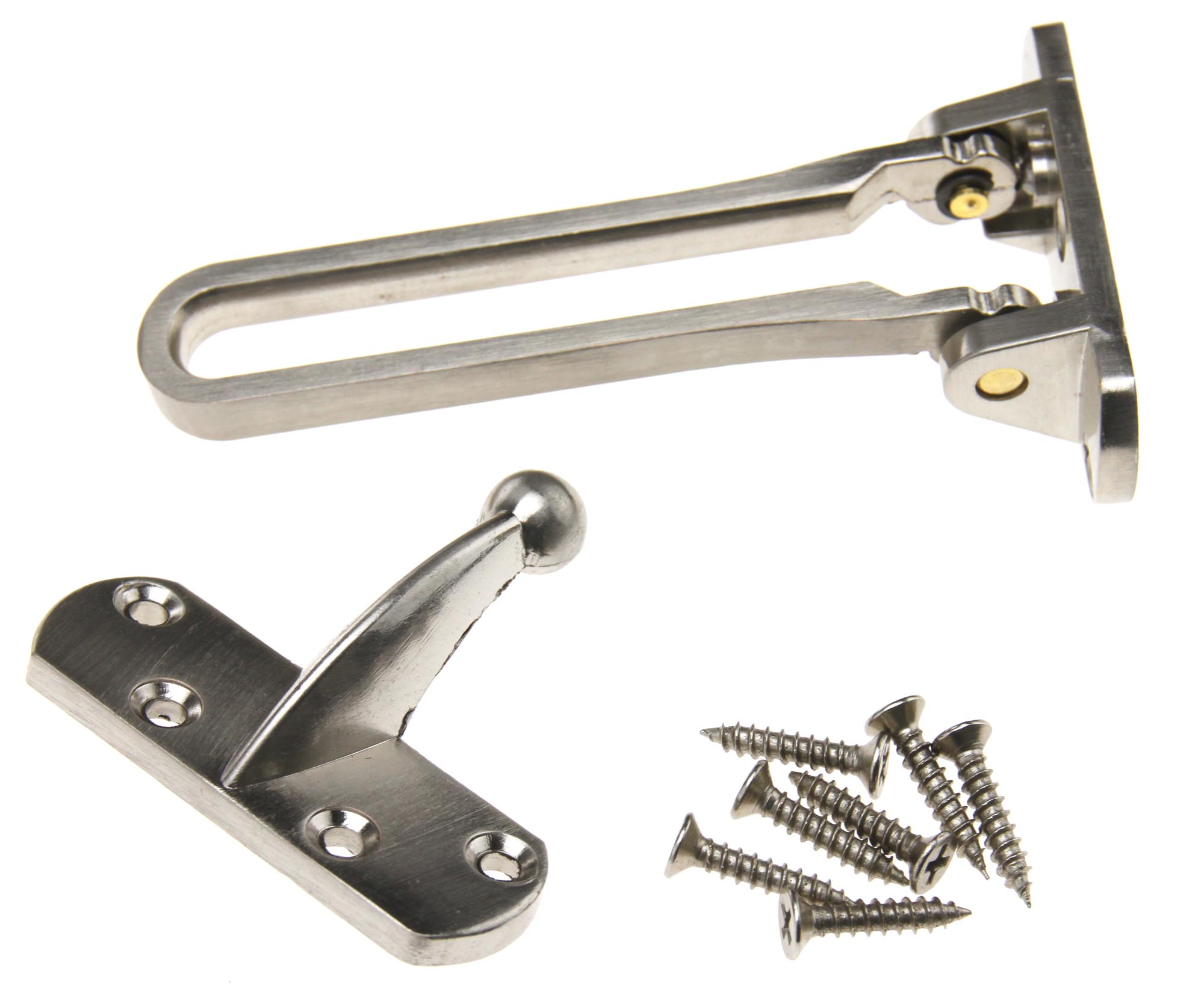 Door Chain Restrictor Safety Lock Silver Limiter Strong Catch UPVC