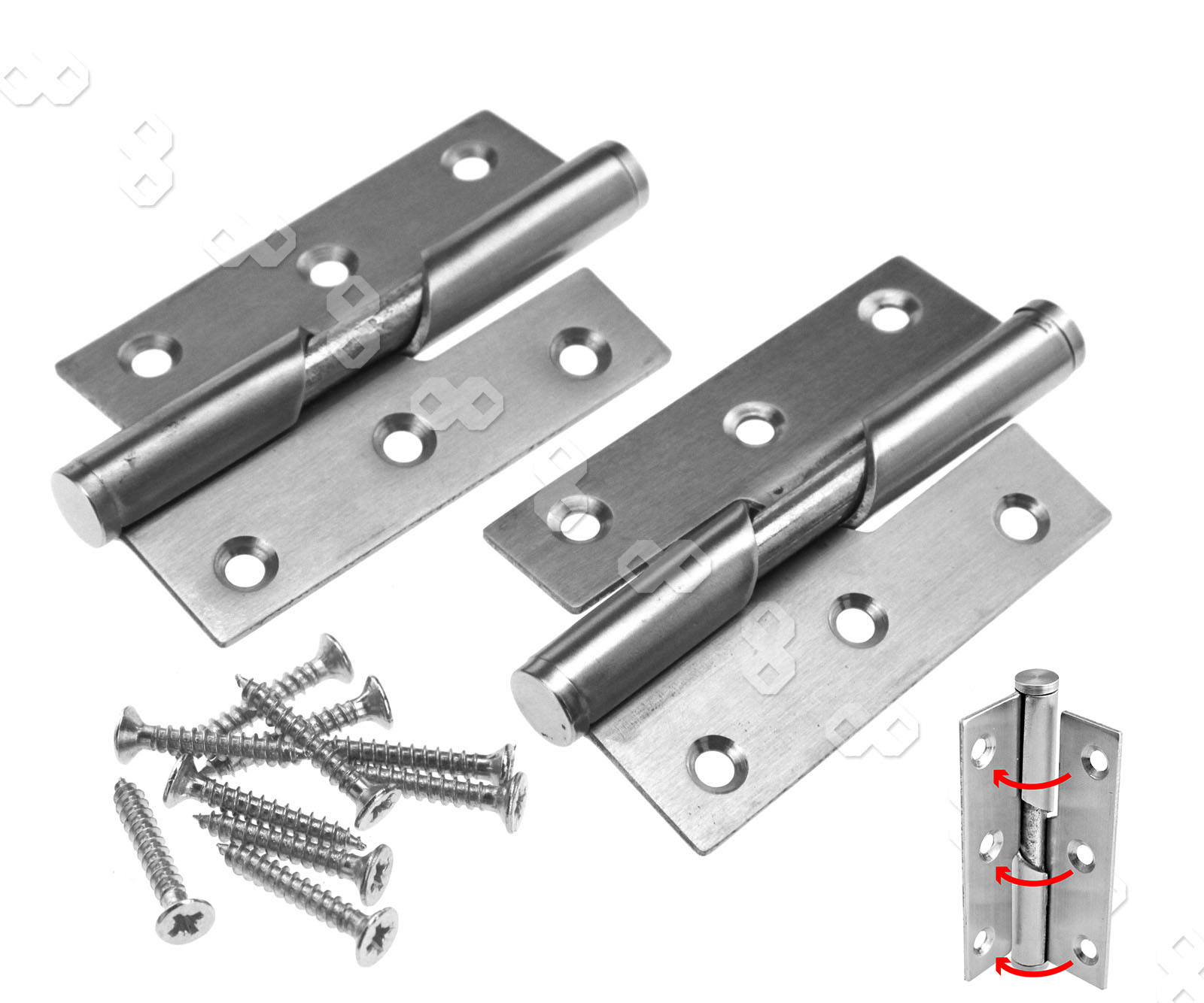 Pair of Rising Butt Left/Right Handed Lift Off Door Hinge 3"/4