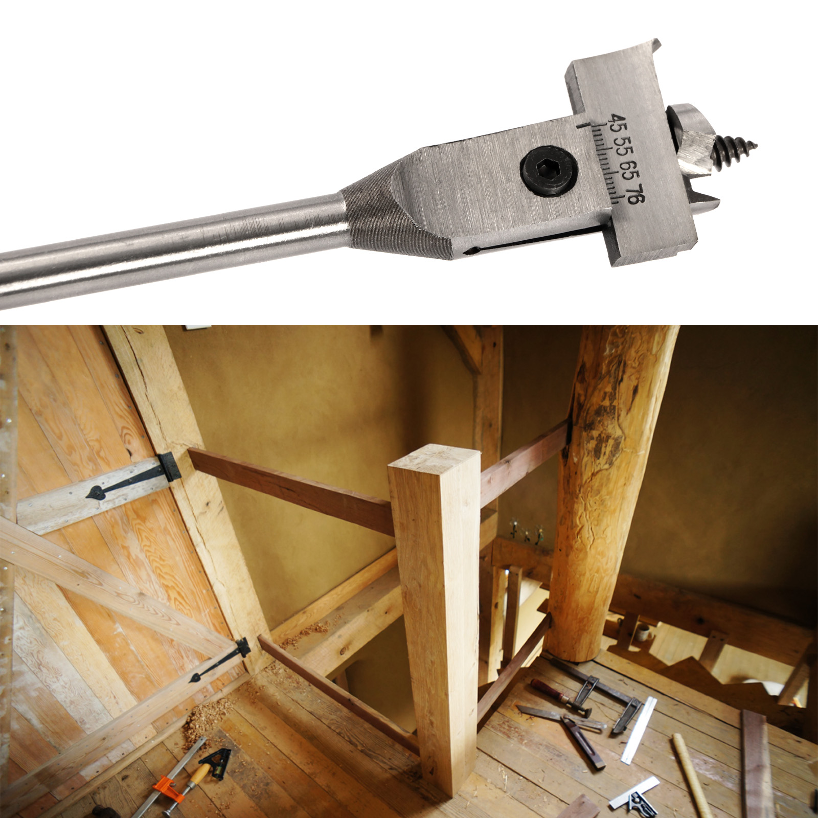 Expansive Flat Woodworking Boring Drill Bit Adjustable 2276mm Spade