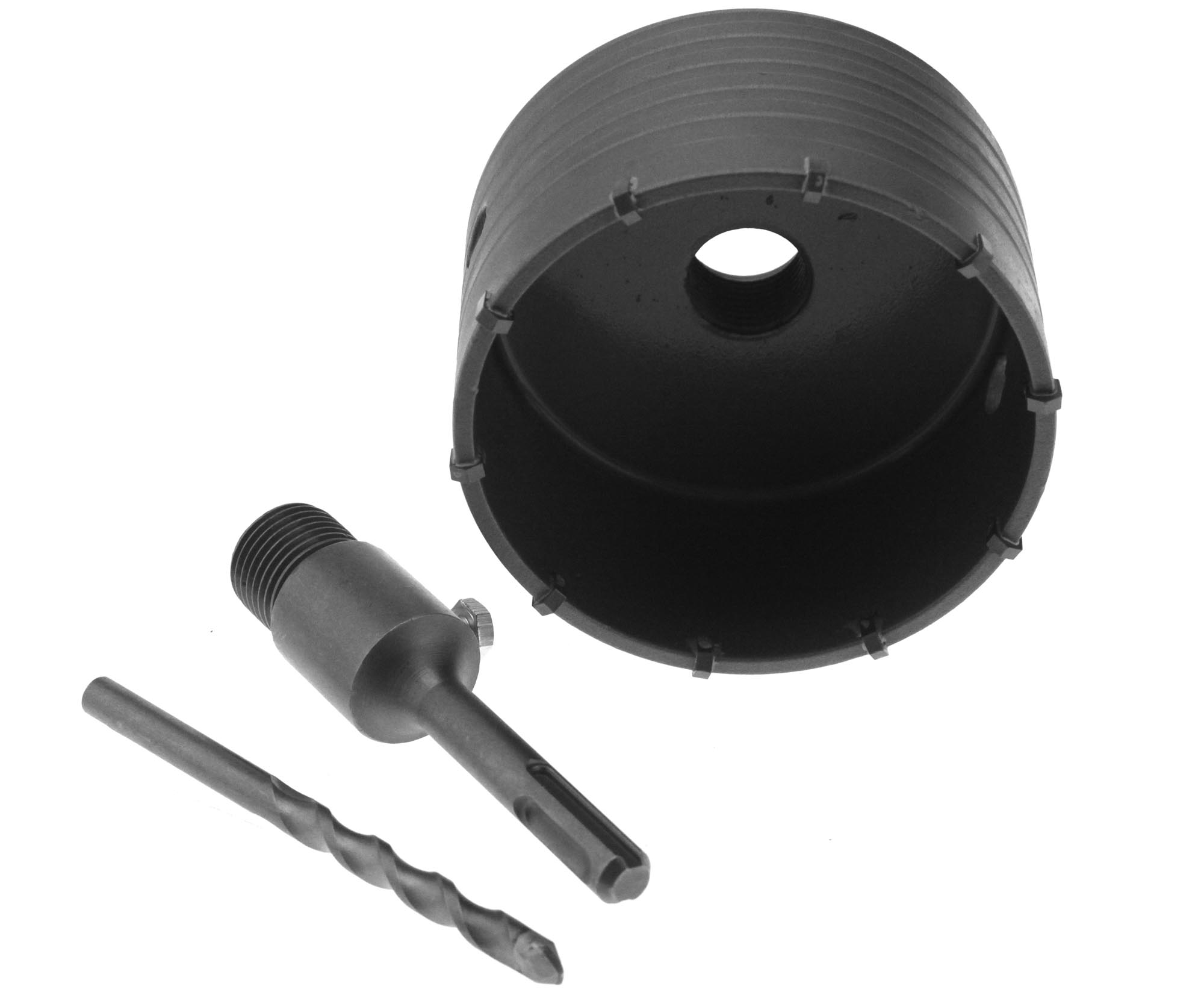 110mm SDS Plus TCT Tungsten Core Masonry Drill Hole Saw Cutter Pilot