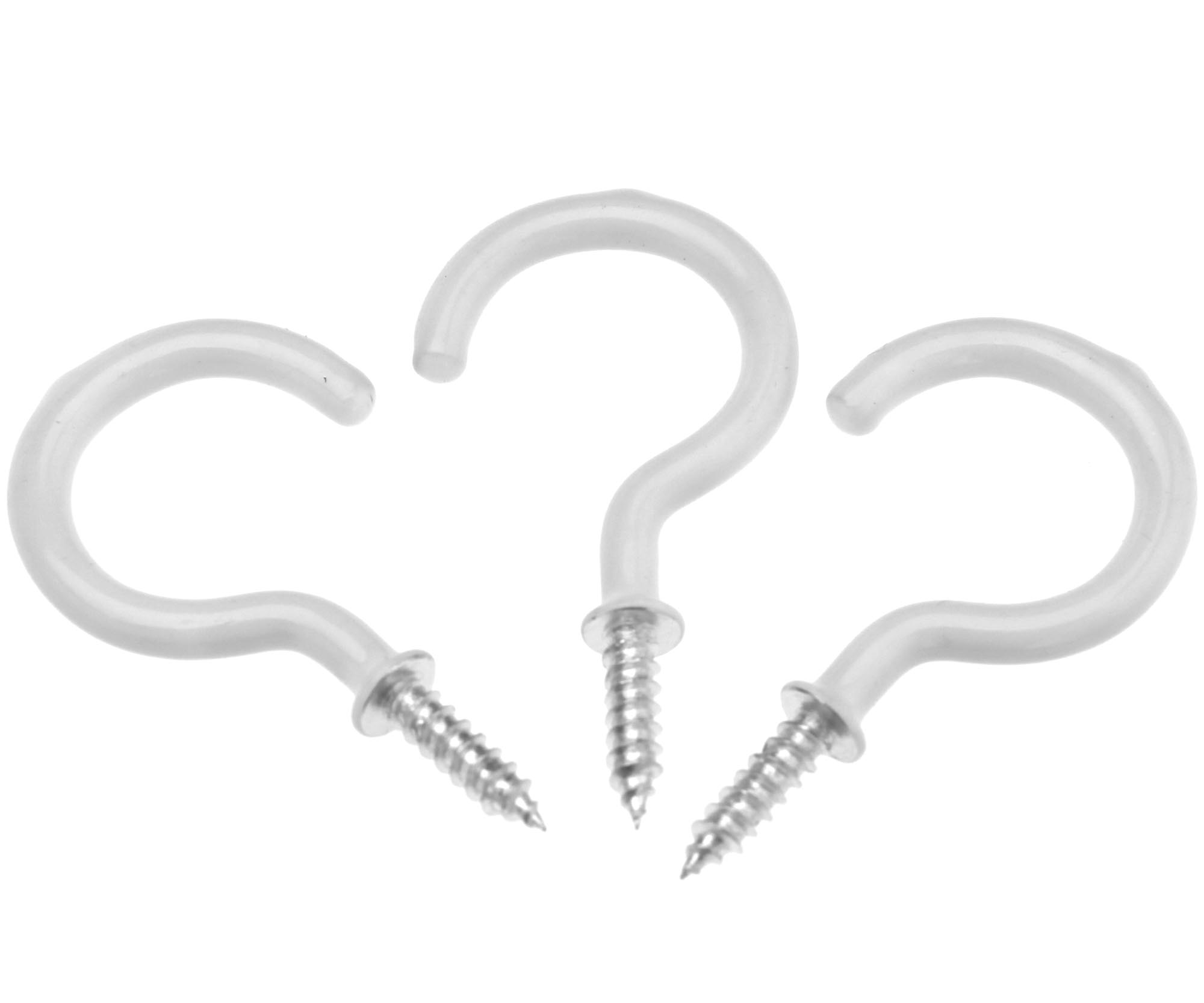 20pcs Mug Hooks Cup Screwin plastic Coated Shouldered Metal Hanging 2.