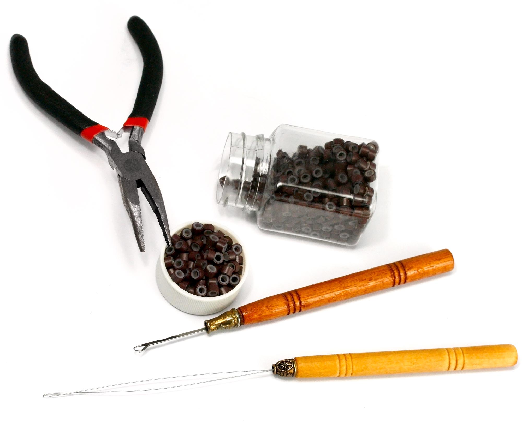 Micro Rings Hair Extension Loop w/500 x Beads Tool Kit