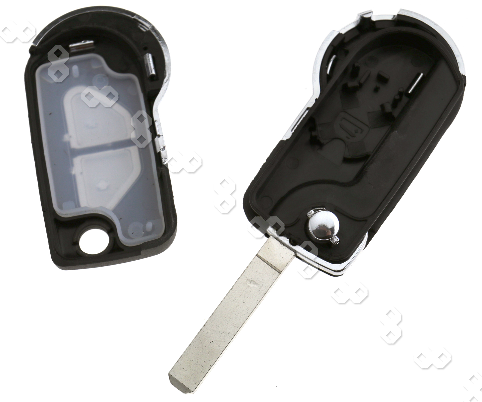 2 Buttons Remote Key Fob Case Shell w/ Uncut Blade Flip for Citroen DS3