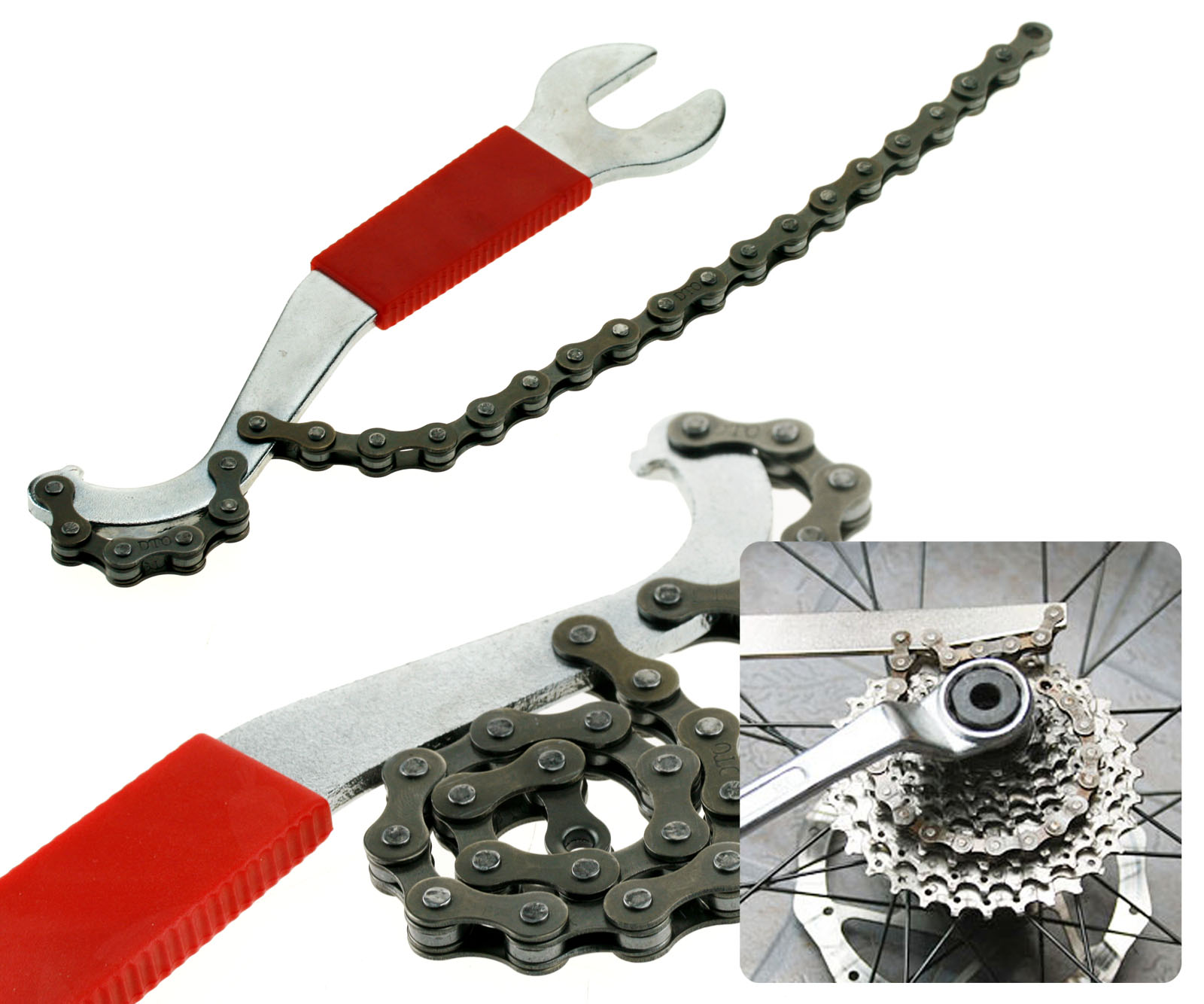 Bicycle 3 IN 1 Chain Whip Pedal Spanner & Lock Ring Wrench Multi