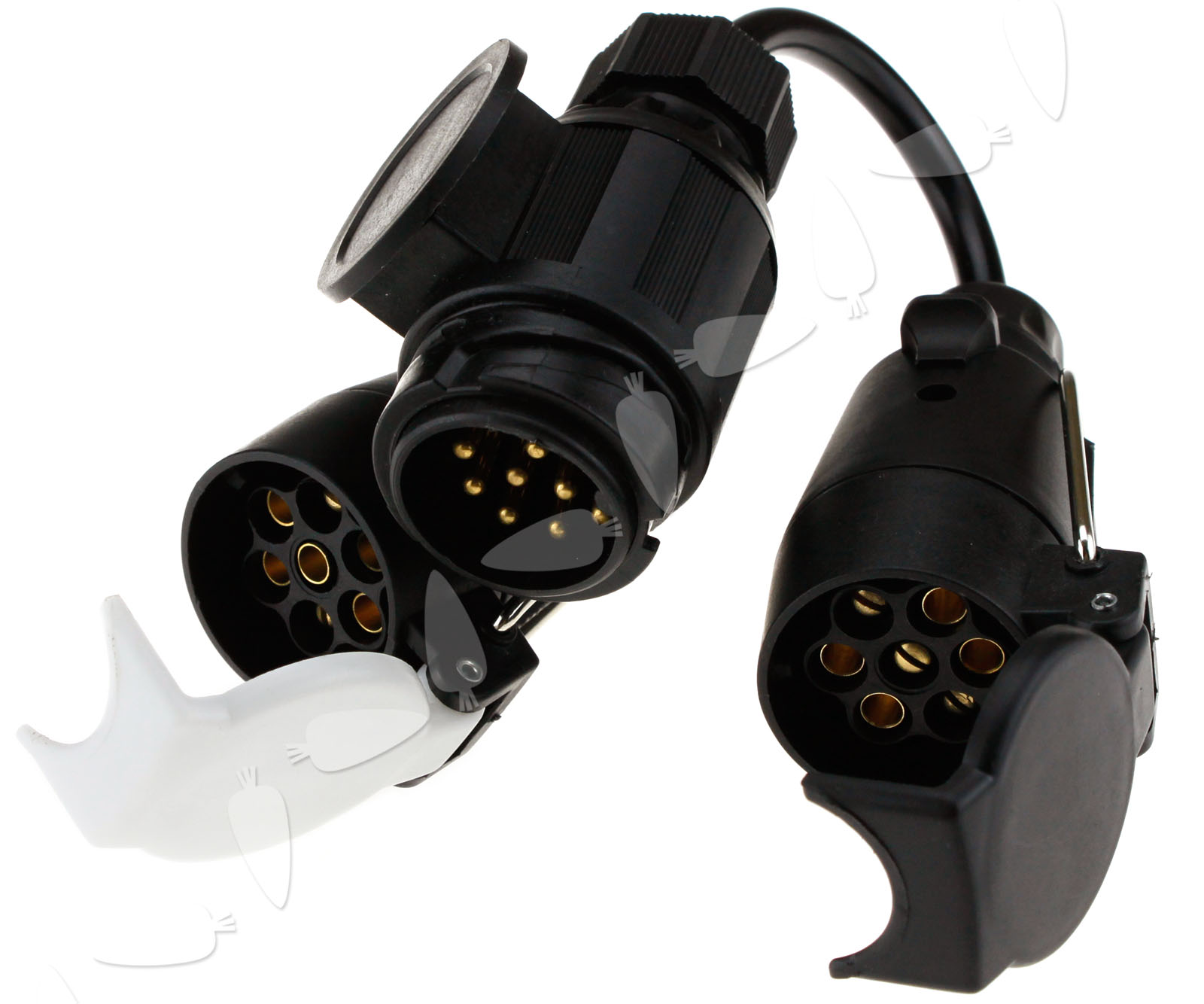 13 Pin Euro Plug to 12N 12S 7 Pin Sockets Adaptor Caravan Towing ...