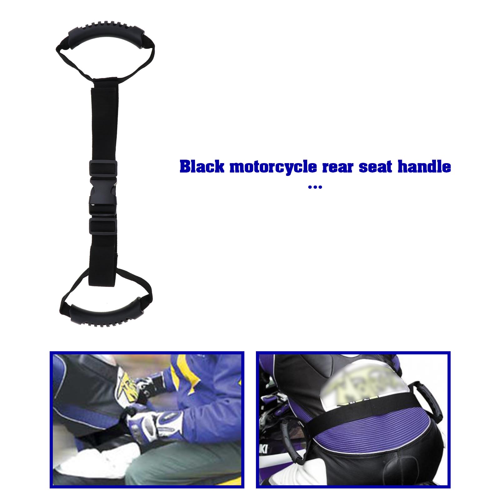 Motorbike Motorcycle Pillion Passenger Grab Handles Safety Belt