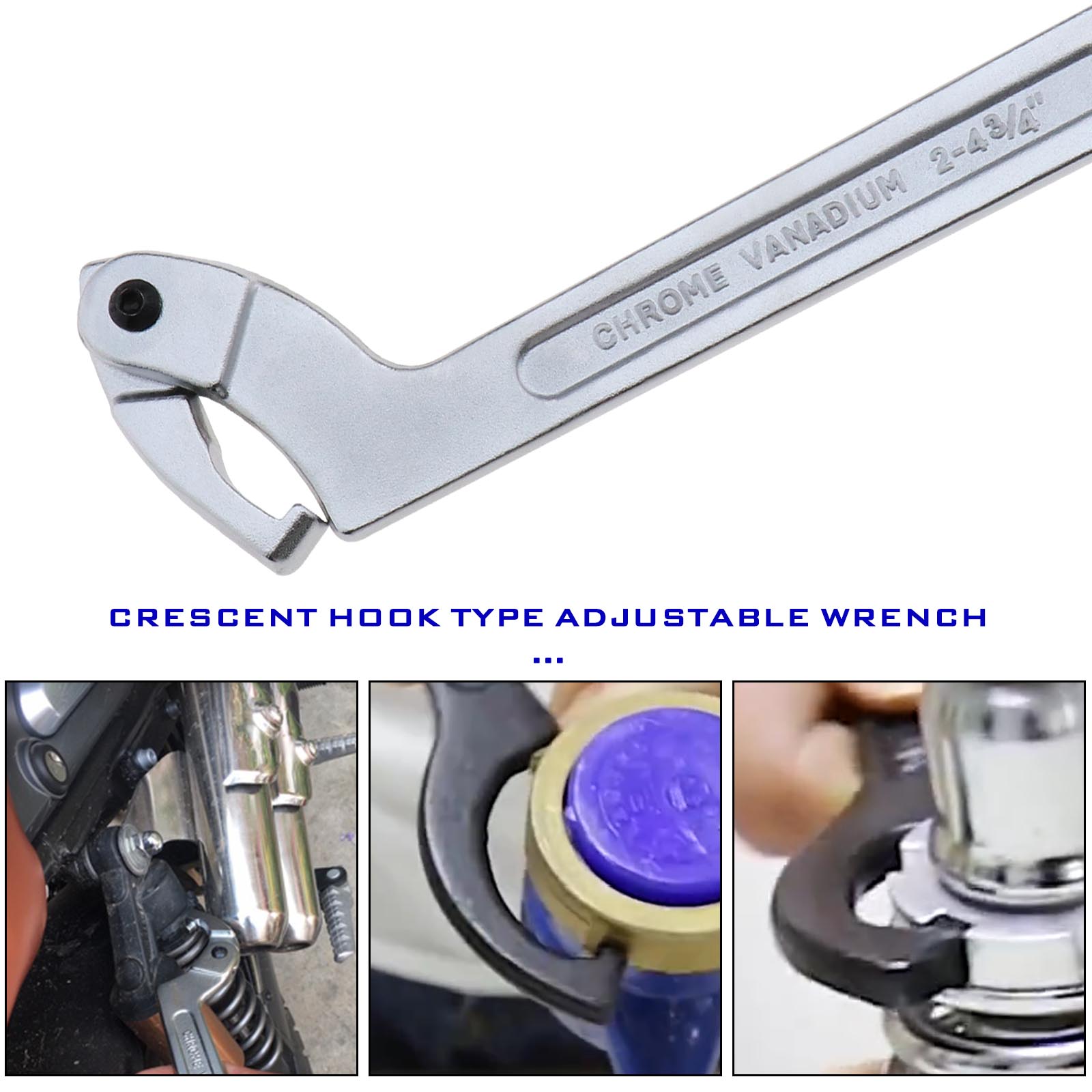 Adjustable Hook Wrench C Spanner Tool 51121MM 24.3/4" Motorcycle Suspension eBay