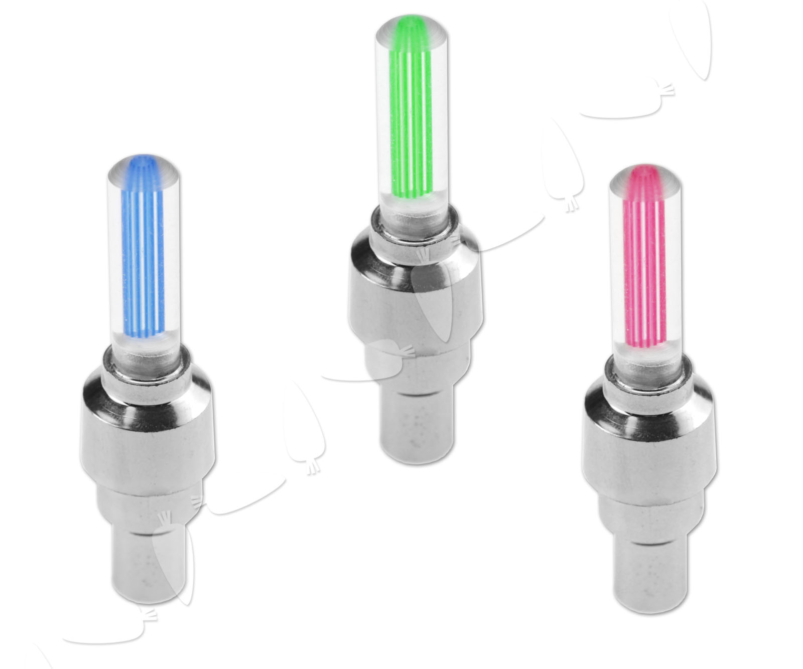 8 x Neon Blue/Green/Pink Bike Flash Valve LED Sealing Dust Cap Spoke Lights