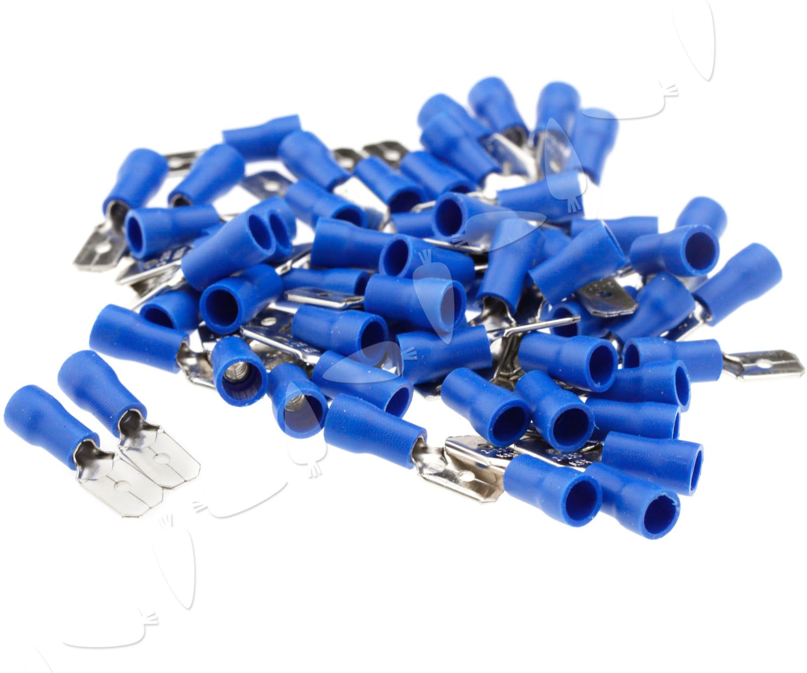 100 x Blue Insulated Crimp Male Electrical Spade Connector Terminals 6