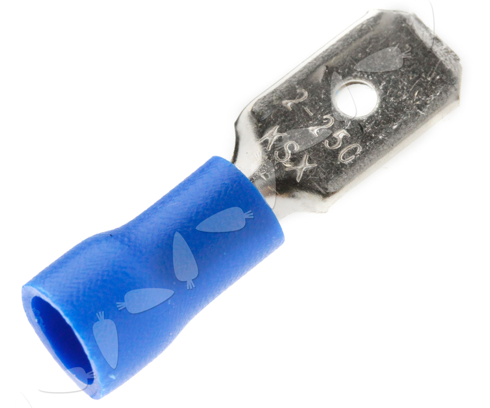 100 x Blue Insulated Crimp Male Electrical Spade Connector Terminals 6