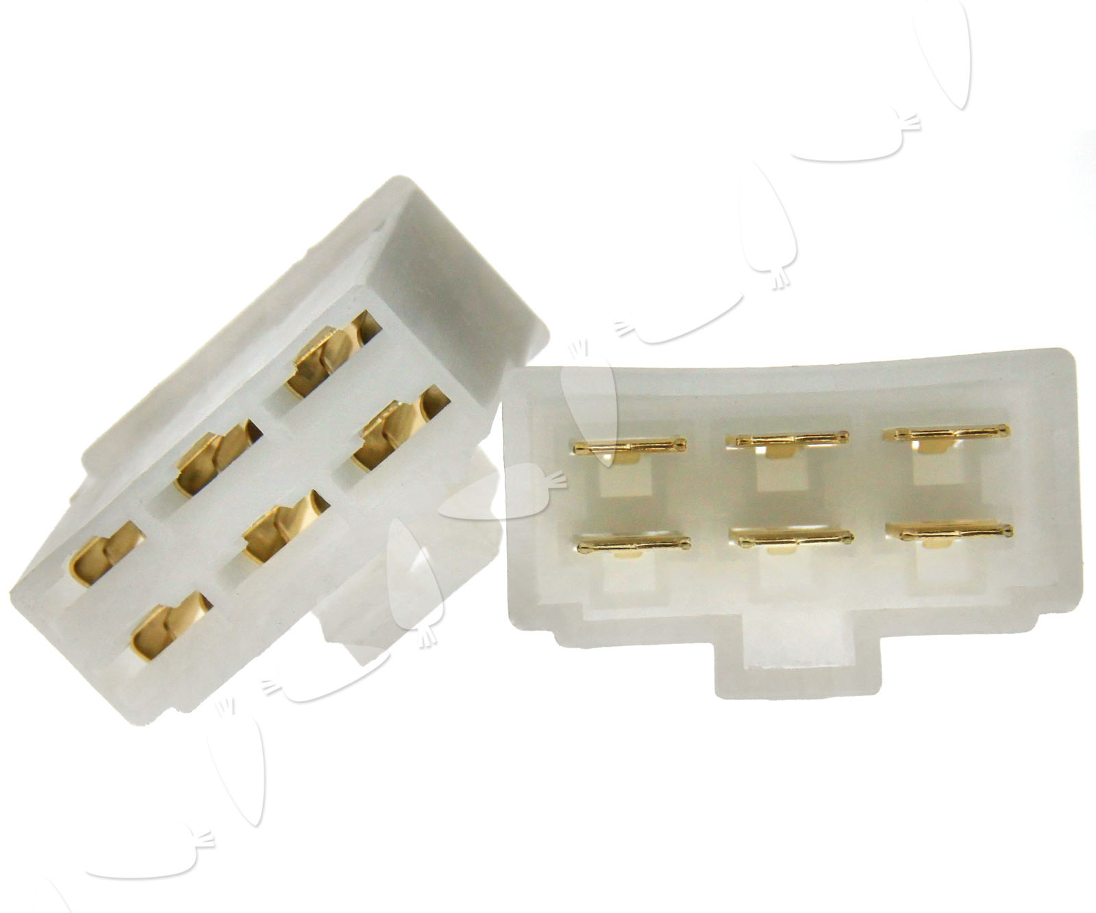 10 Sets 6.3mm Electrical Multi Plug Connector Terminal Block 6 Way Pin
