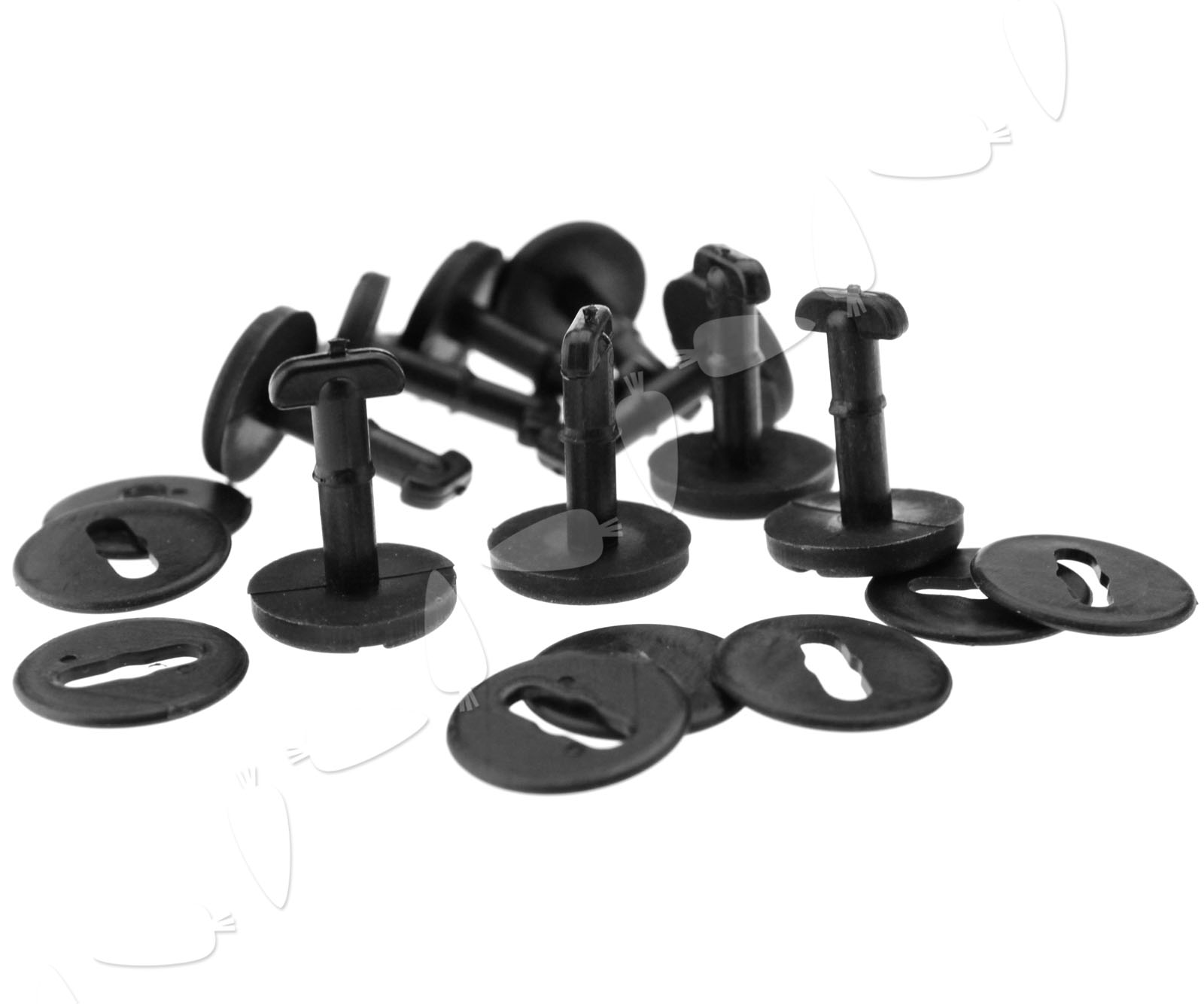 20PCS Black Floor Carpet Mat Clips Twist Lock with Washers For BMW E38