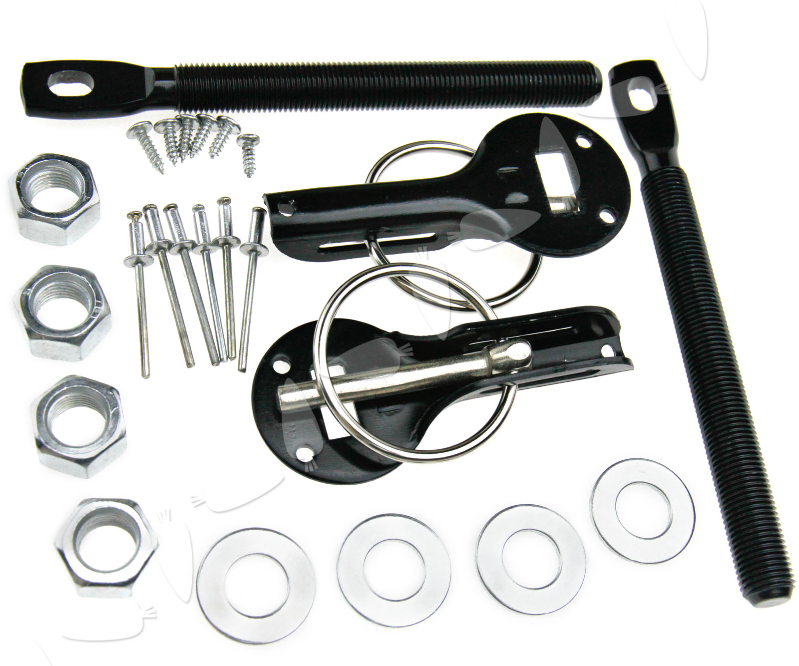 Racing Sport Car Hood Mount Alloy Pins Lock Latch Kit