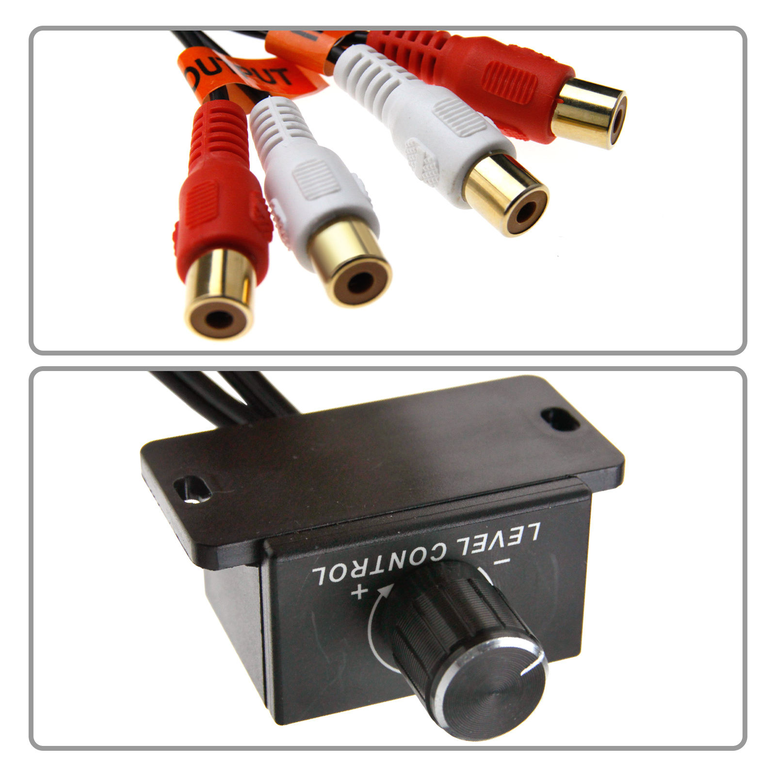 Car Universal Audio Amplifier RCA Gain Level Bass Volume Control Knob