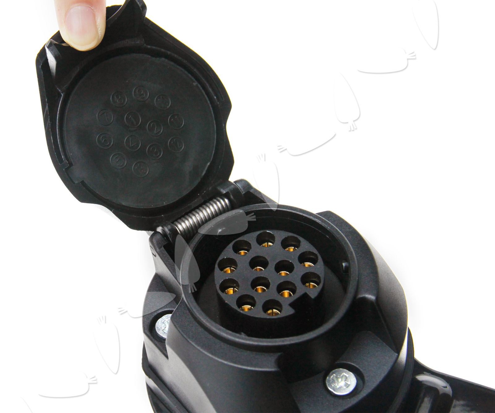 Trailer Socket 13 Pin Pre Wired Towbar Connector Metal Mounting Plate