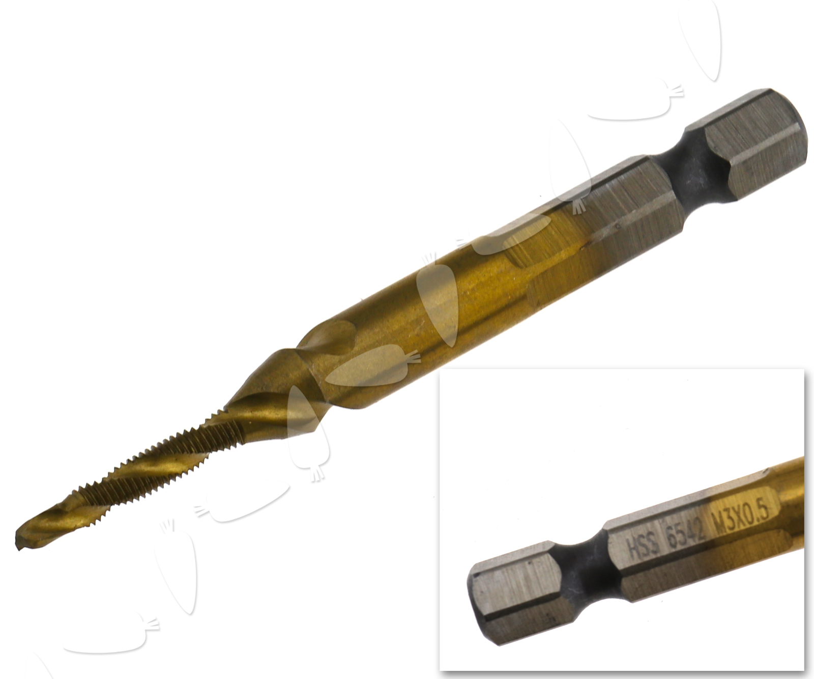 6 x HSS 6542 Titanium Coated M3M10 Combination Drill Tap Bit Set 1/4