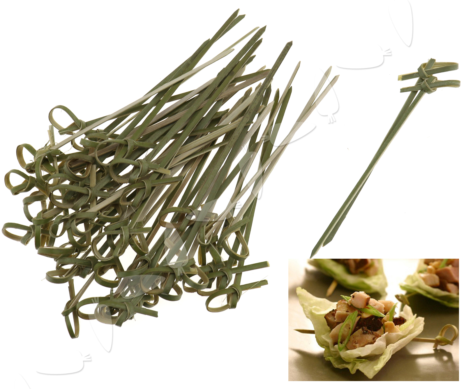 50/100Pcs Bamboo Knot Skewer Cocktail Sticks Ideal Canape Buffet Party ...