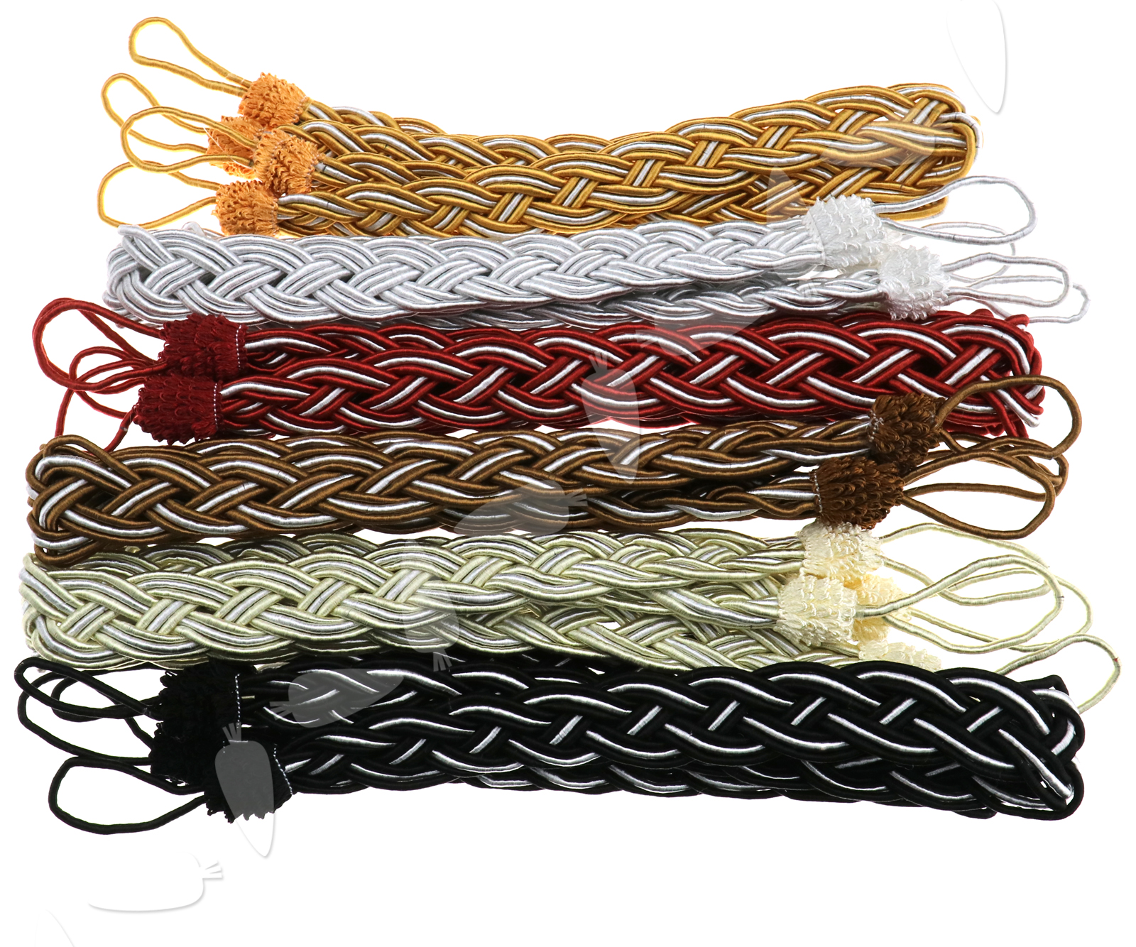 Pair Of Braided Satin Rope Curtain Tie Backs Tiebacks Holdback Curtain