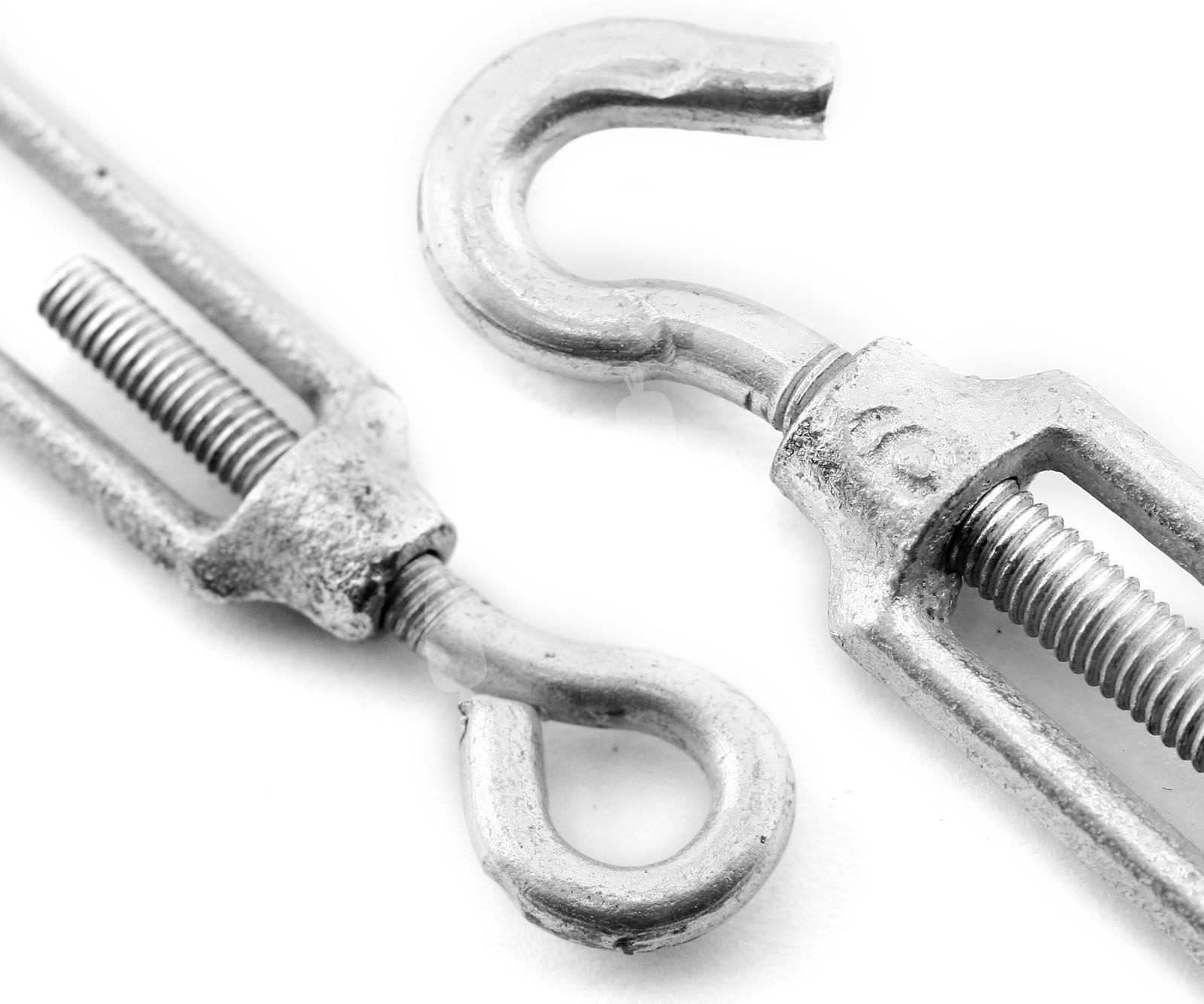 4x Galvanised 6mm Hook to Eye Screw Steel Turnbuckle Hook Zinc Plated W099