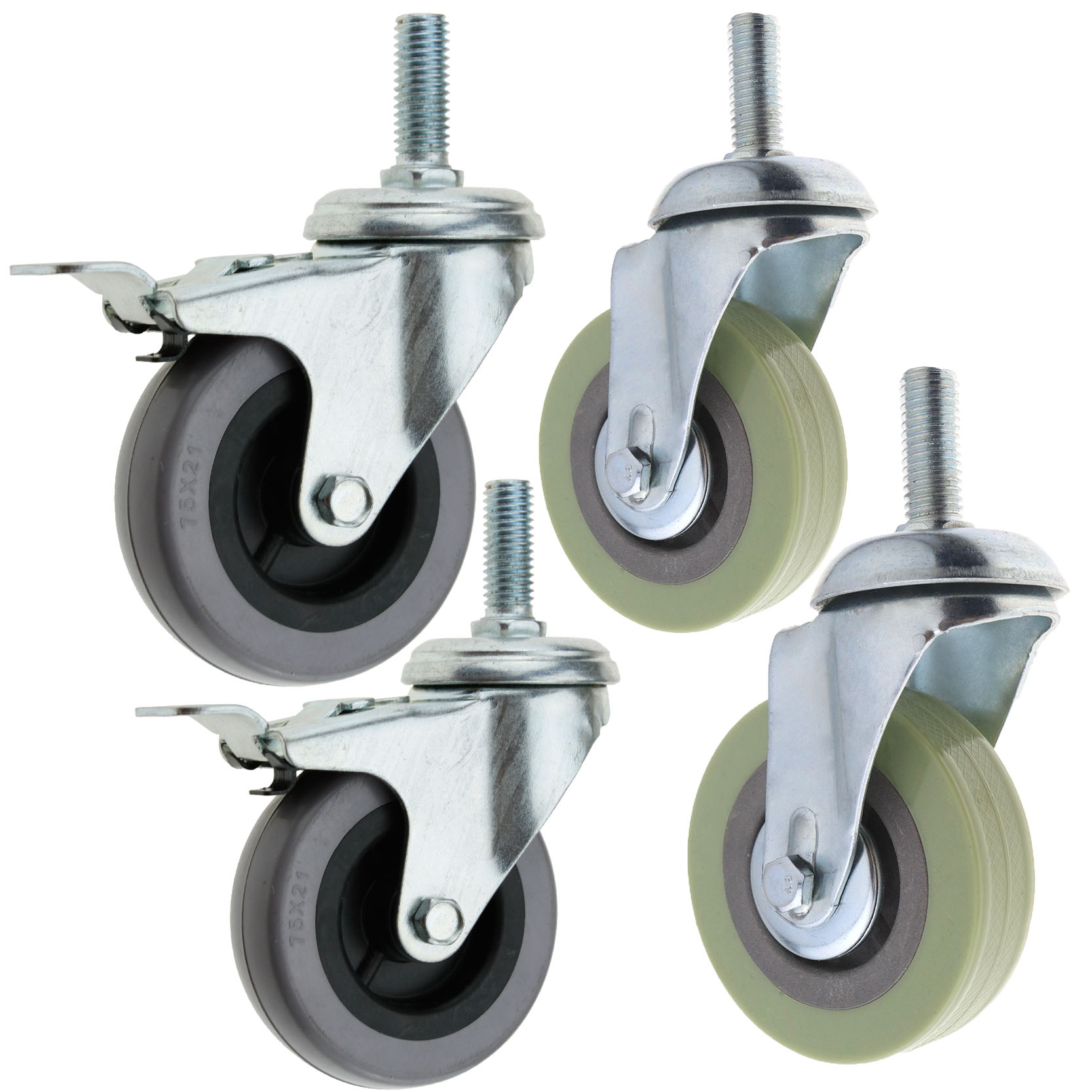 Trolley Furniture Caster Swivel Bolt Hole Castor&Braked Castor Wheels 3