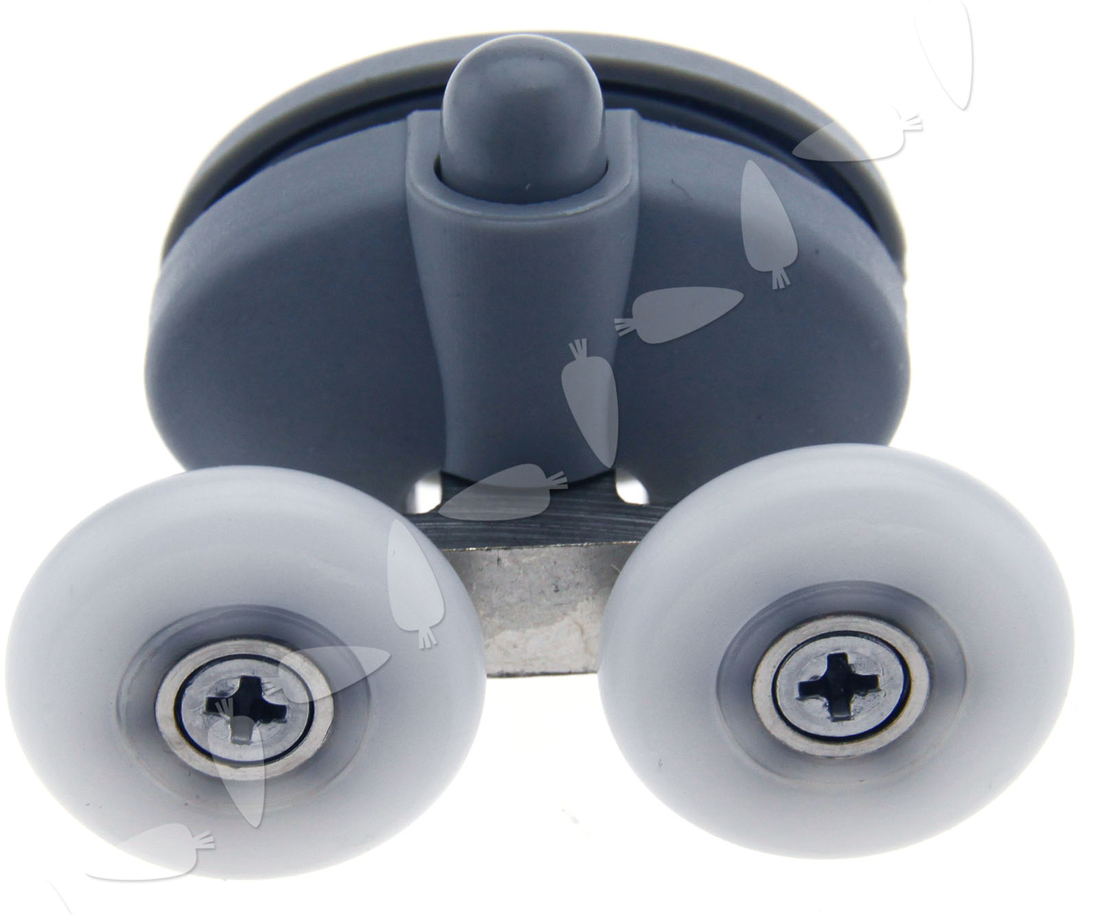 Pair of 23mm Double Bottom Shower Door Rollers Wheels Runners Kit Zinc