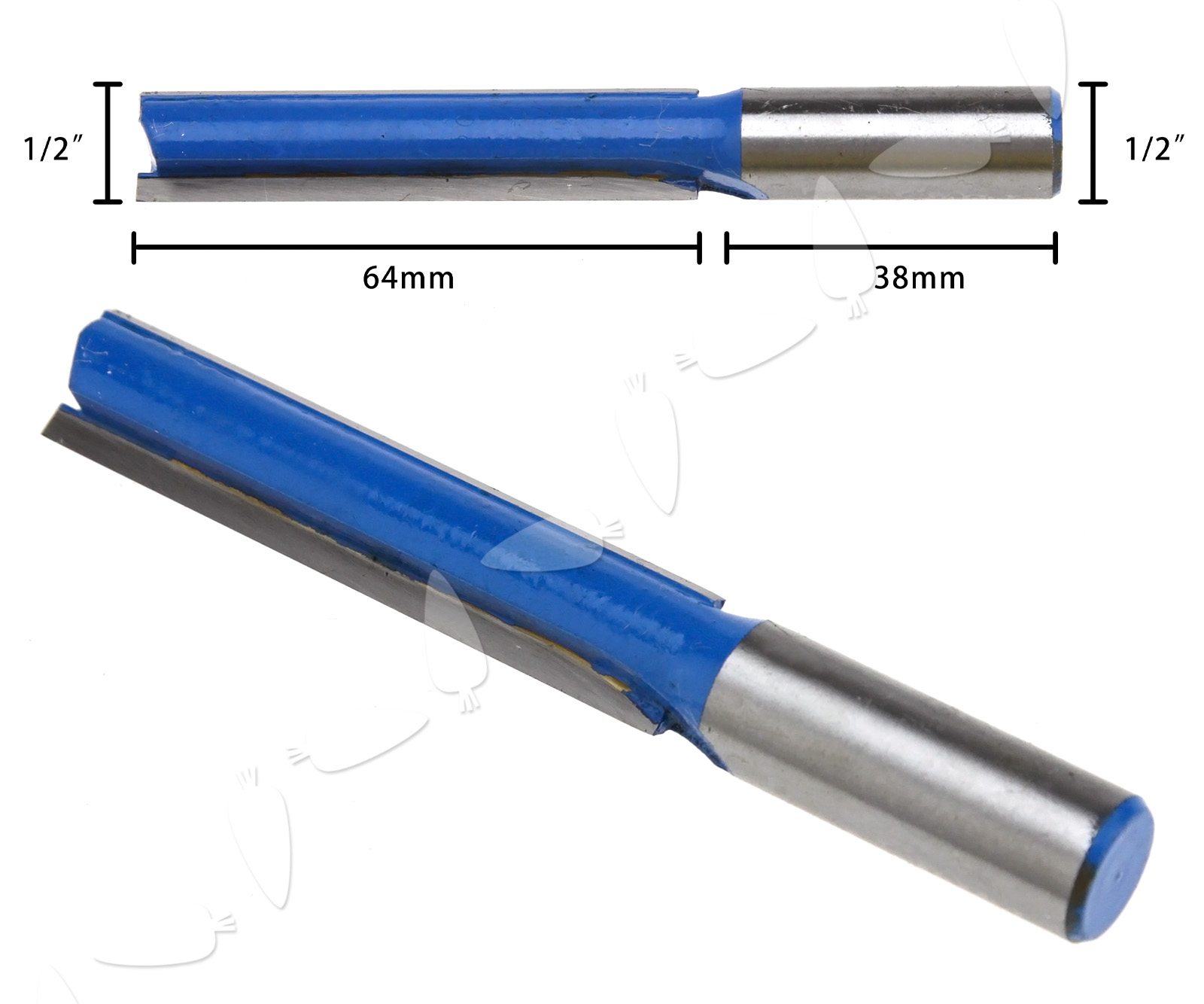4X 1/2" Worktop Router Cutter TCT Twin Flute Kitchen Straight Bit 1/2