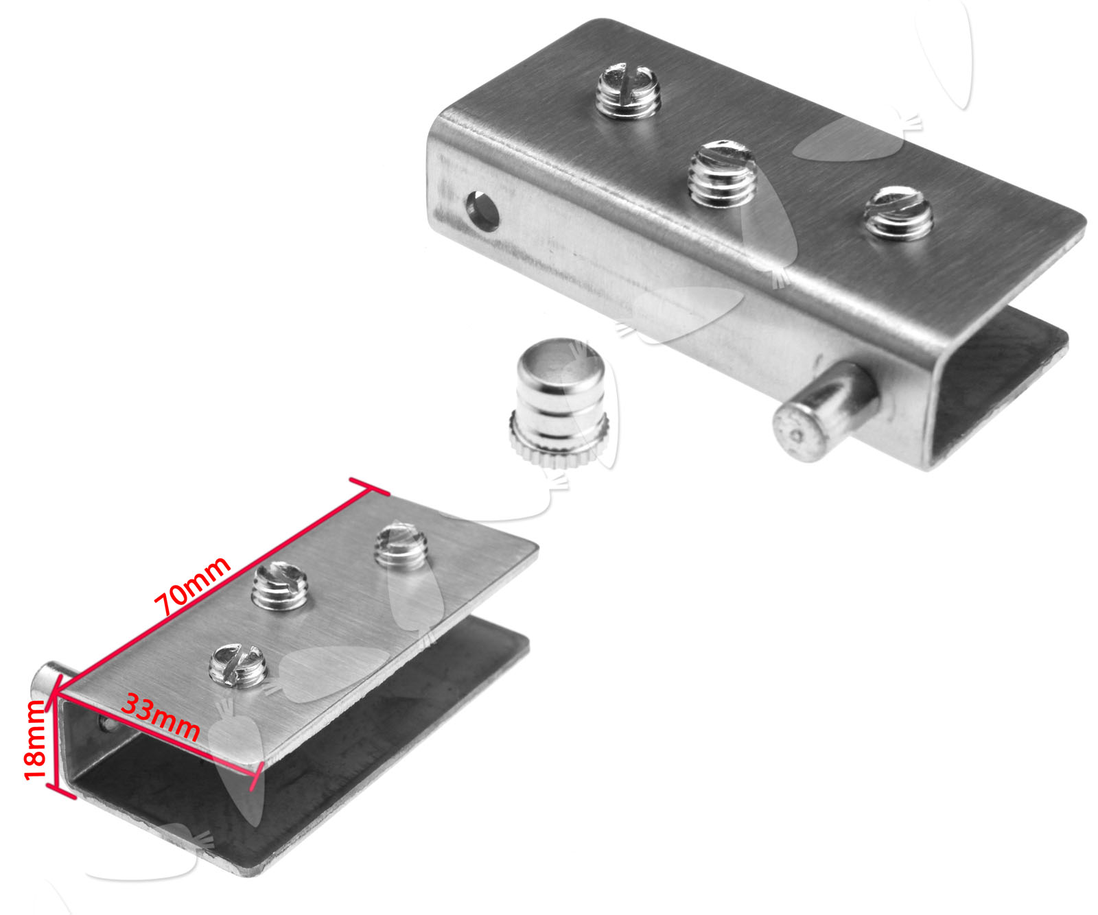 New 2 x 304 Stainless Steel Glass Door Pivot Hinge Set For 8/10/12mm