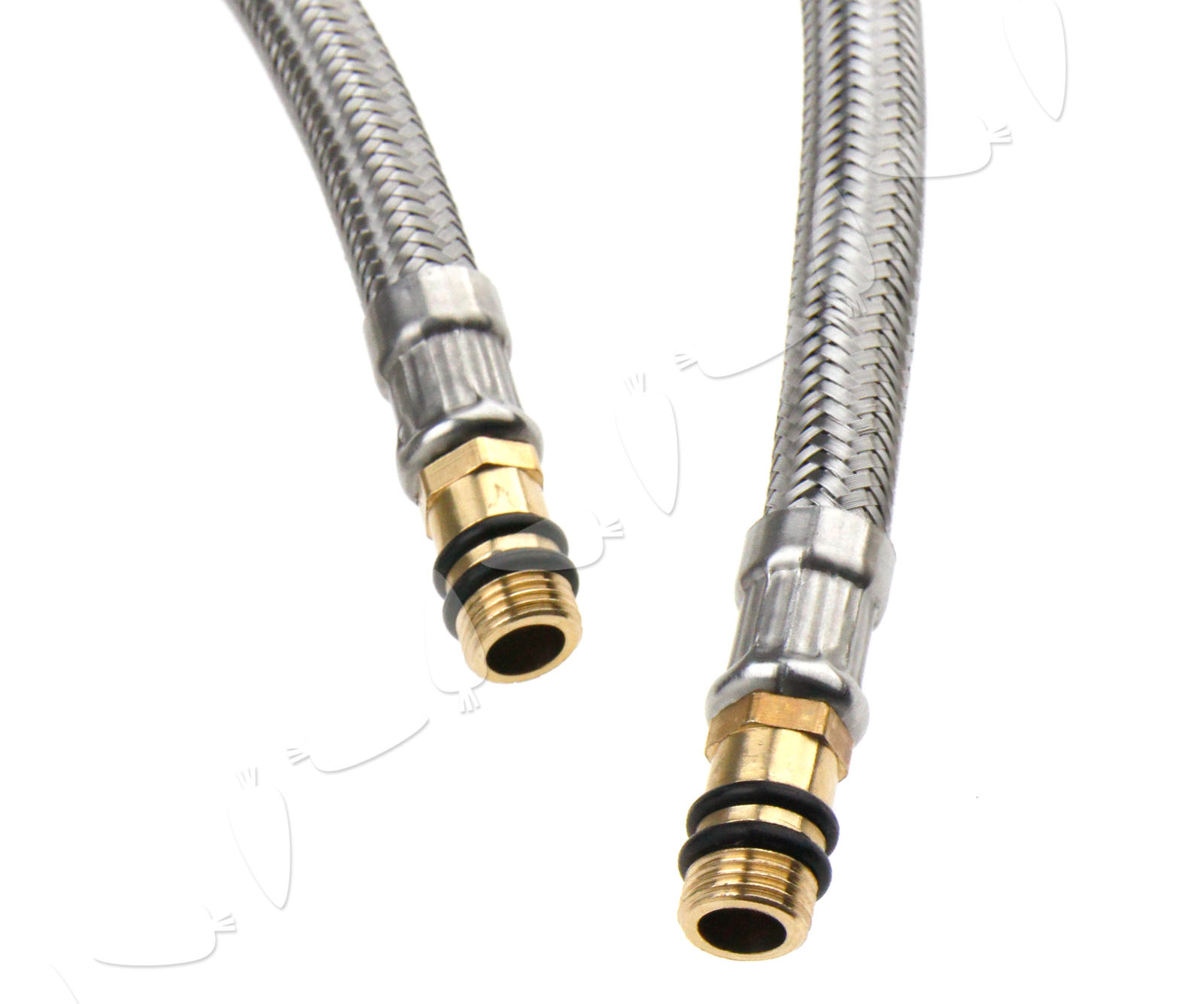 New 2pcs Kitchen Faucets Taps Hose 60cm 304 Stainless Steel 1/2” BSP