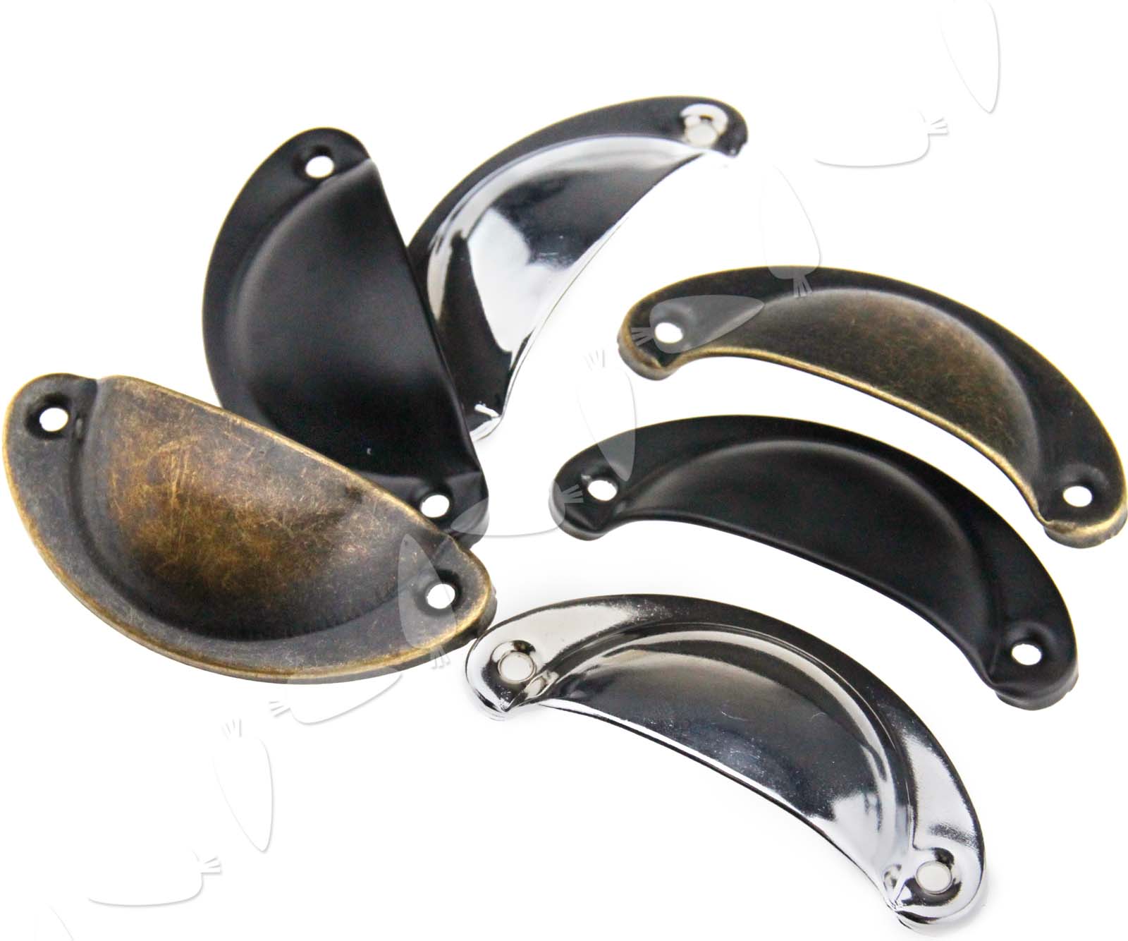 12pcs Half Moon Shell Drawer Pull Handles Retro Kitchen Cupboard Door
