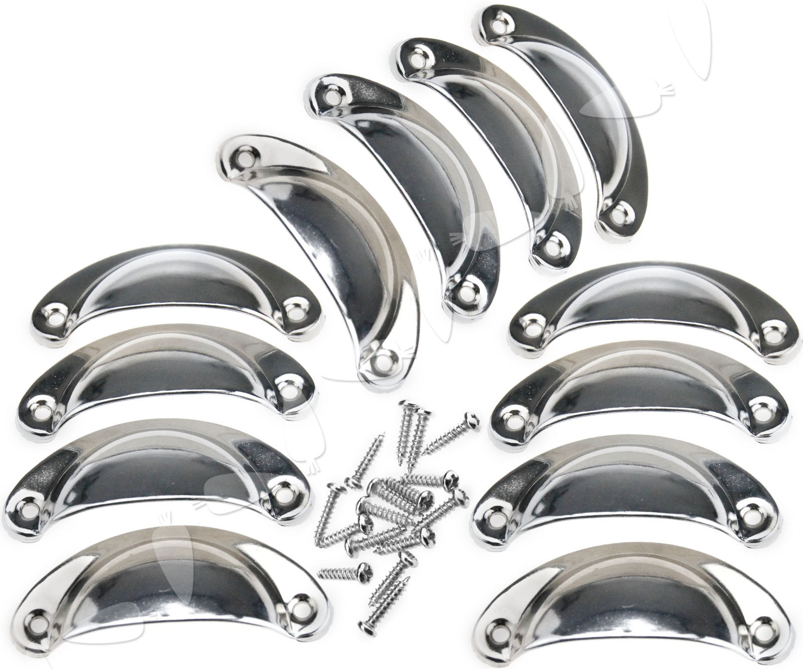 12pcs Half Moon Shell Drawer Pull Handles Retro Kitchen Cupboard Door