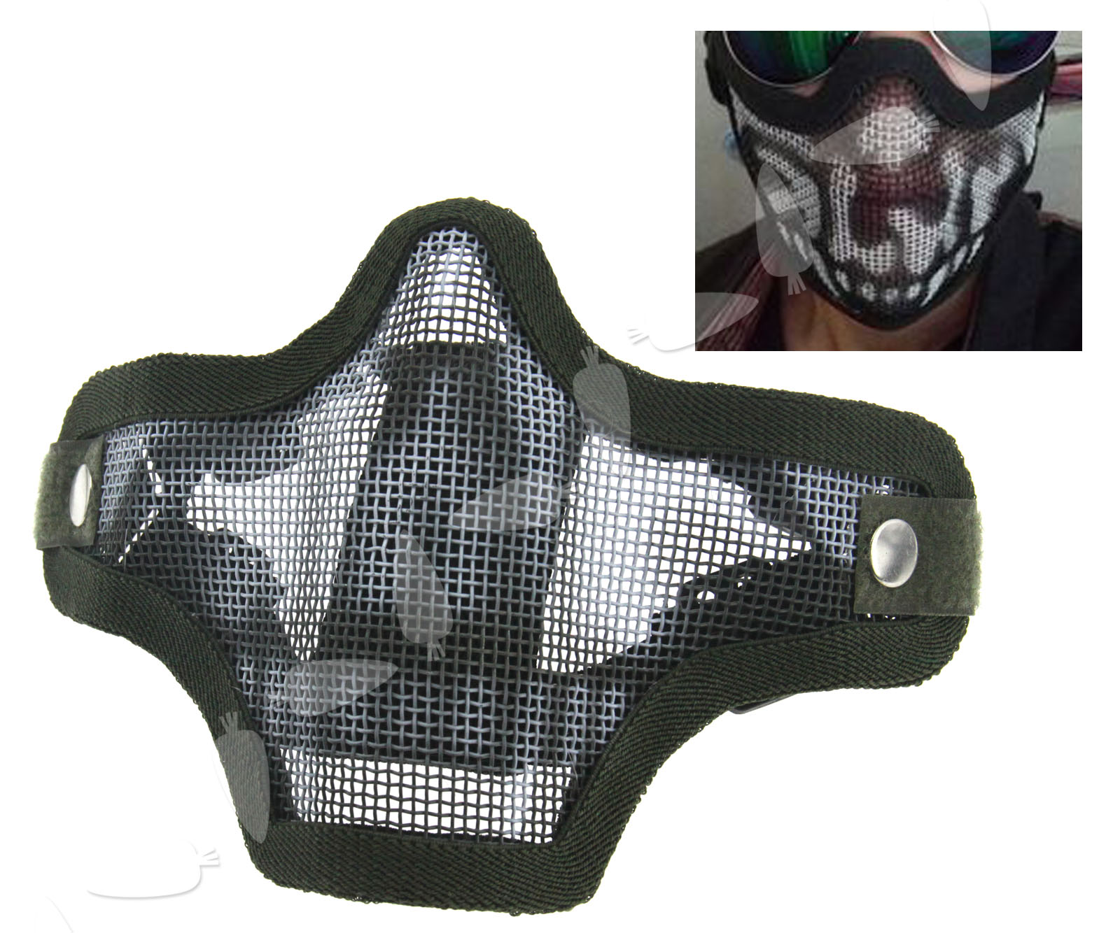 Paintball Airsoft Mask Tactical Half Face Protection Ghost Mesh Mask eBay